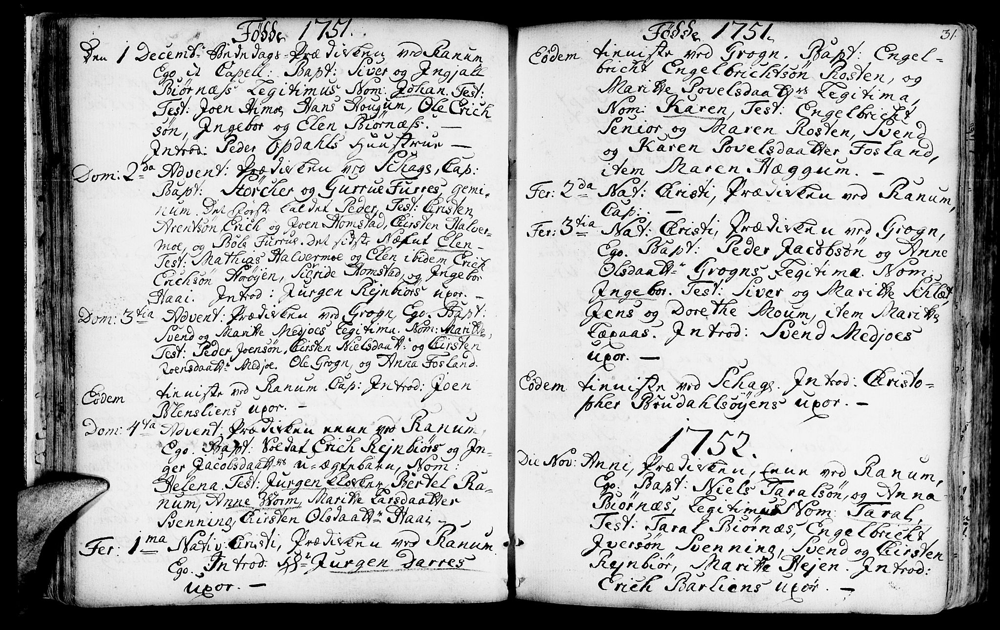 Ministerialprotokoller, klokkerbøker og fødselsregistre - Nord-Trøndelag, SAT/A-1458/764/L0542: Parish register (official) no. 764A02, 1748-1779, p. 31