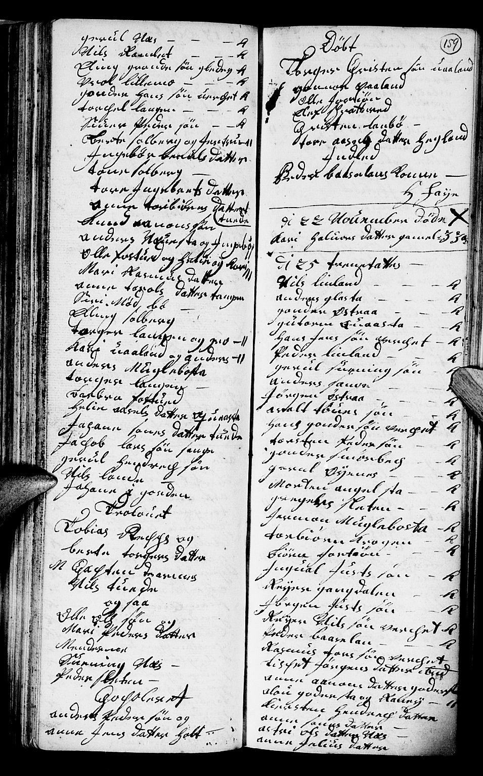 Holt sokneprestkontor, SAK/1111-0021/F/Fb/L0004: Parish register (copy) no. B 4, 1730-1746, p. 159