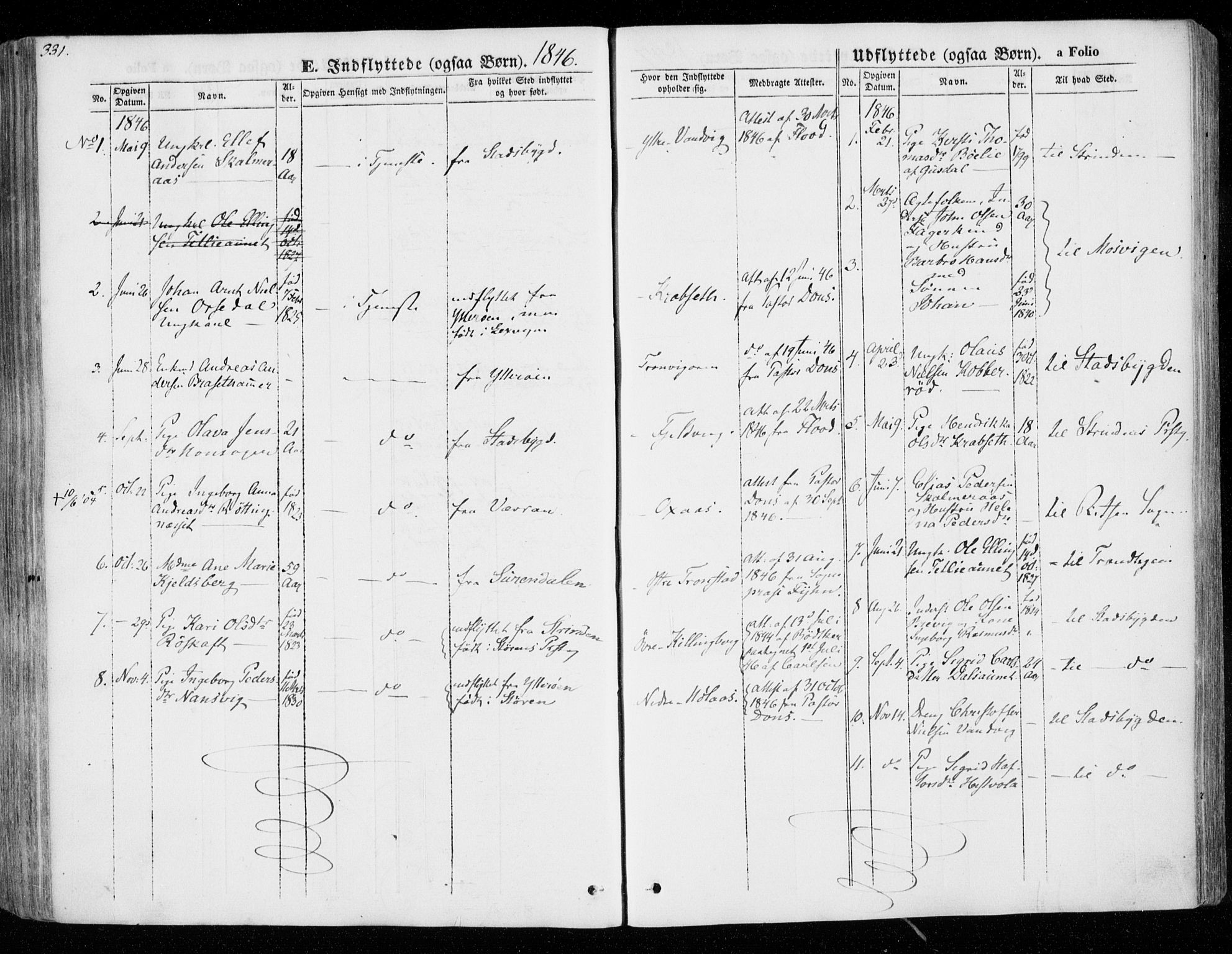 Ministerialprotokoller, klokkerbøker og fødselsregistre - Nord-Trøndelag, SAT/A-1458/701/L0007: Parish register (official) no. 701A07 /1, 1842-1854, p. 331