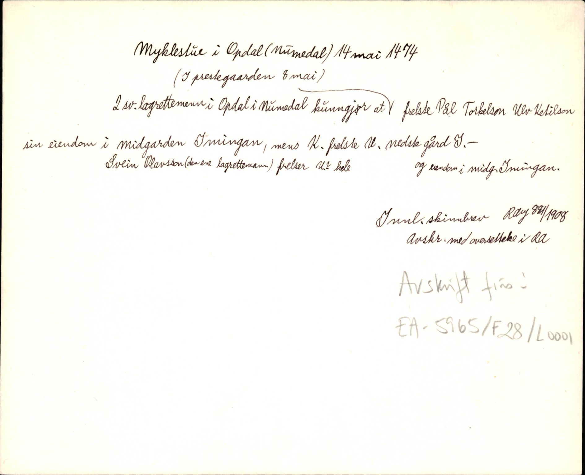 Riksarkivets diplomsamling, AV/RA-EA-5965/F35/F35d/L0001: Innlånte diplomer, seddelregister, 1316-1591, p. 207