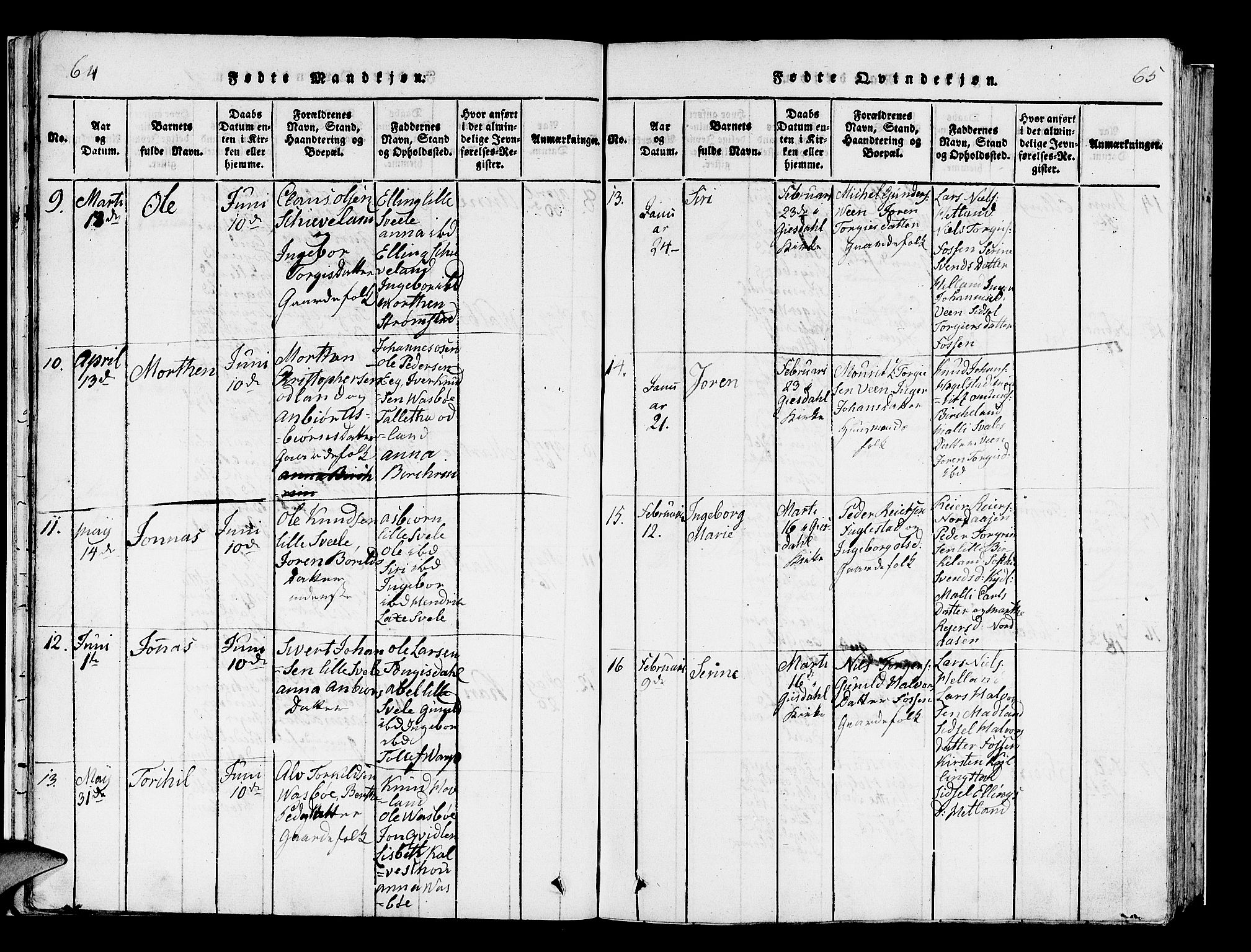 Helleland sokneprestkontor, AV/SAST-A-101810: Parish register (official) no. A 5, 1815-1834, p. 64-65