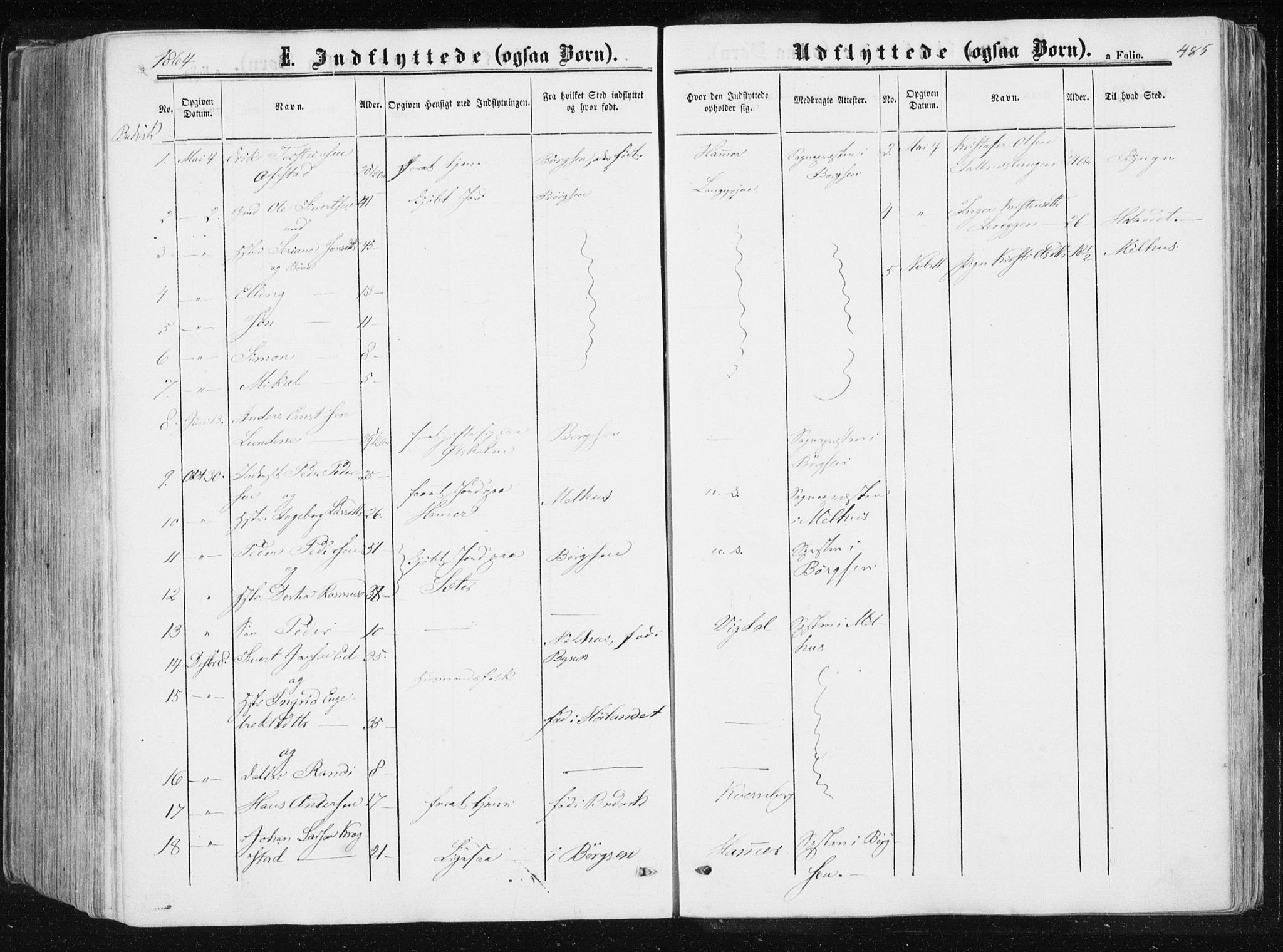 Ministerialprotokoller, klokkerbøker og fødselsregistre - Sør-Trøndelag, SAT/A-1456/612/L0377: Parish register (official) no. 612A09, 1859-1877, p. 485