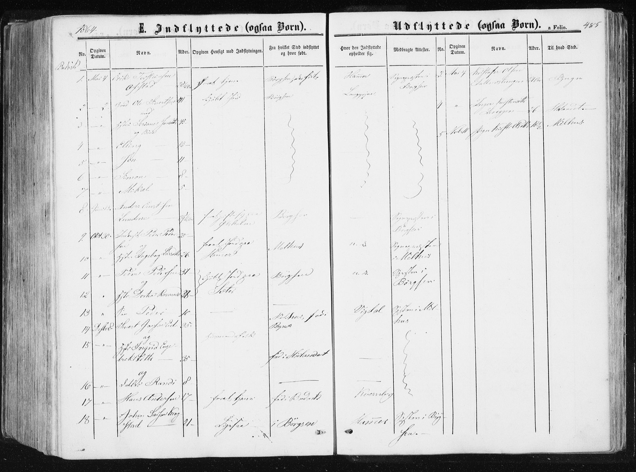 Ministerialprotokoller, klokkerbøker og fødselsregistre - Sør-Trøndelag, AV/SAT-A-1456/612/L0377: Parish register (official) no. 612A09, 1859-1877, p. 485