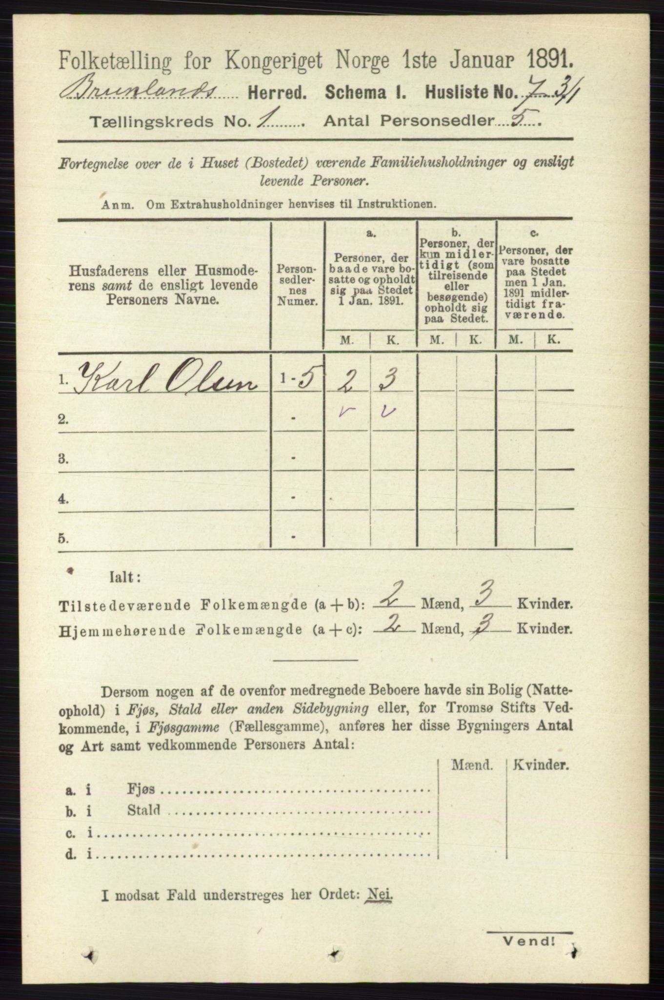 RA, 1891 census for 0726 Brunlanes, 1891, p. 5298