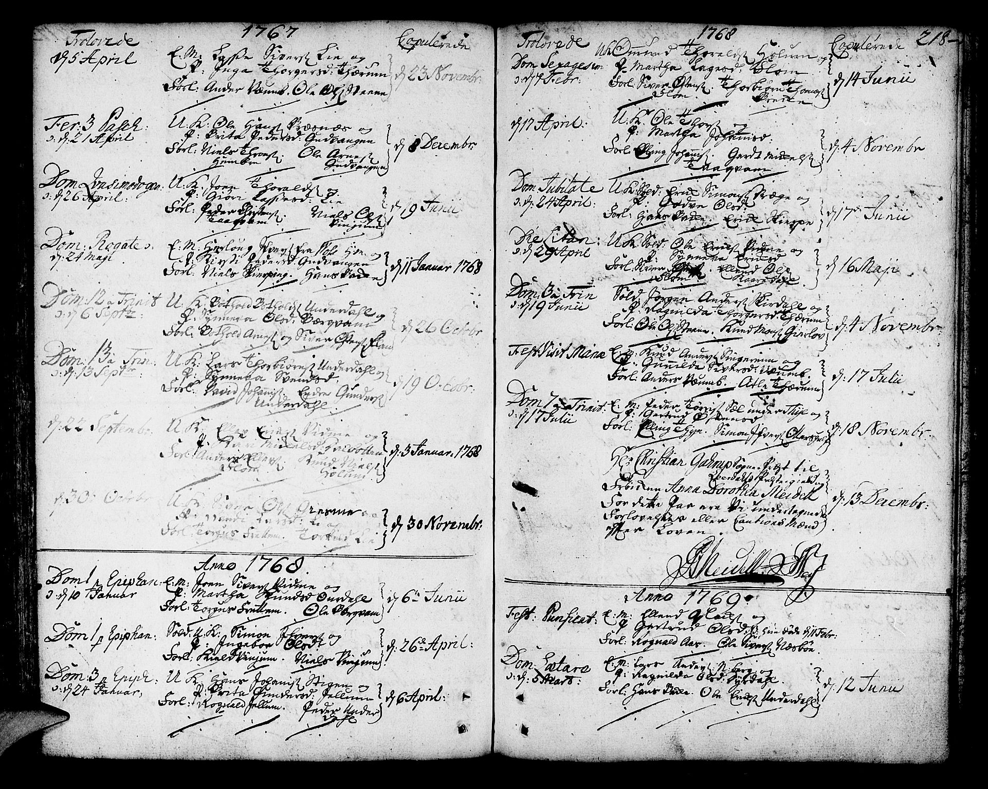 Aurland sokneprestembete, AV/SAB-A-99937/H/Ha/Haa/L0004: Parish register (official) no. A 4, 1756-1801, p. 218