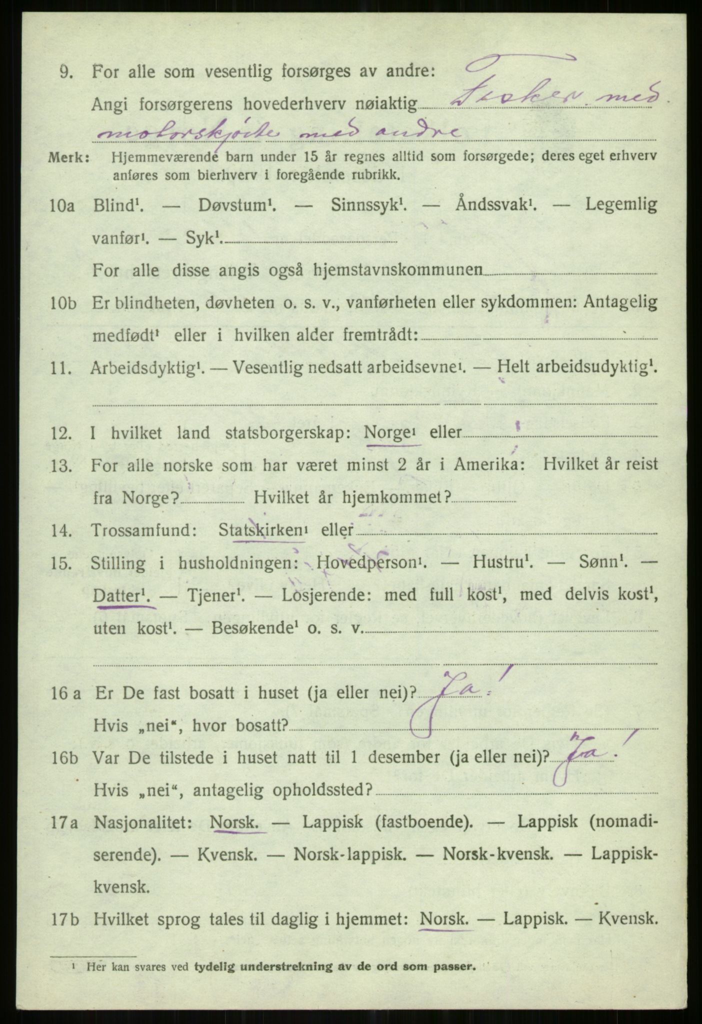 SATØ, 1920 census for Helgøy, 1920, p. 3185