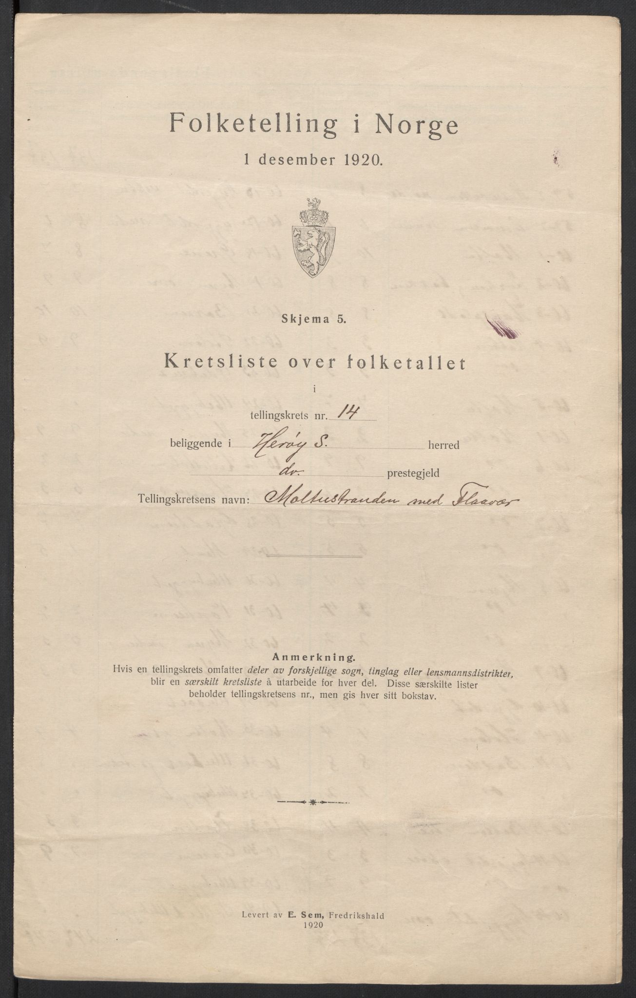 SAT, 1920 census for Herøy (MR), 1920, p. 45