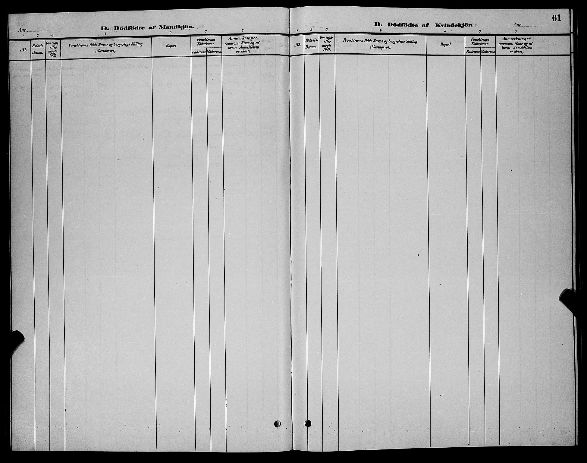 Nord-Audnedal sokneprestkontor, AV/SAK-1111-0032/F/Fb/Fba/L0003: Parish register (copy) no. B 3, 1881-1900, p. 61