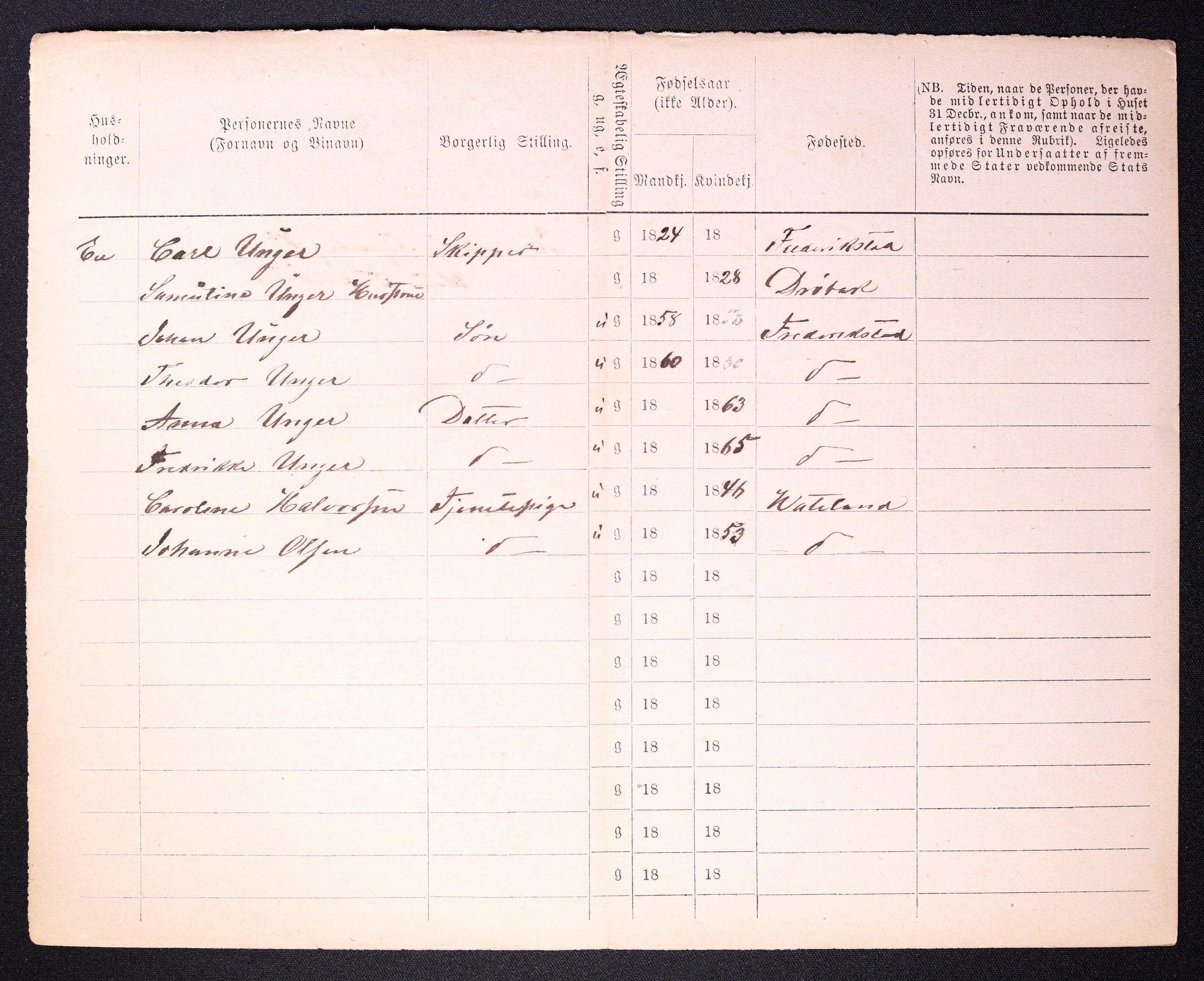 RA, 1870 census for 0103 Fredrikstad, 1870, p. 1066