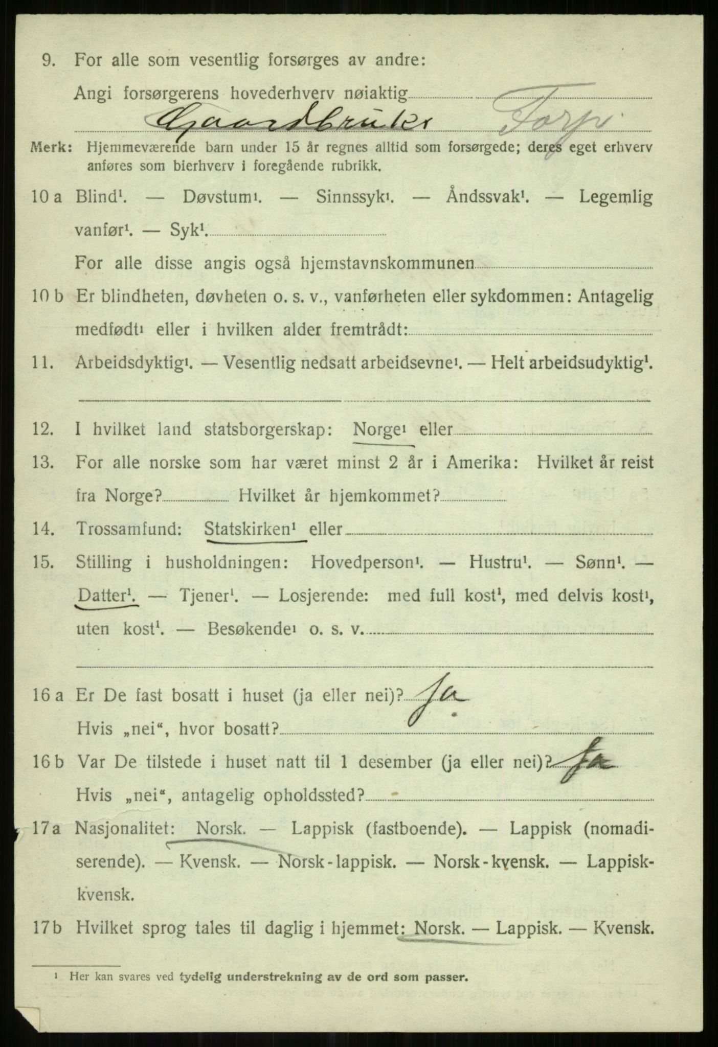 SATØ, 1920 census for Helgøy, 1920, p. 2261