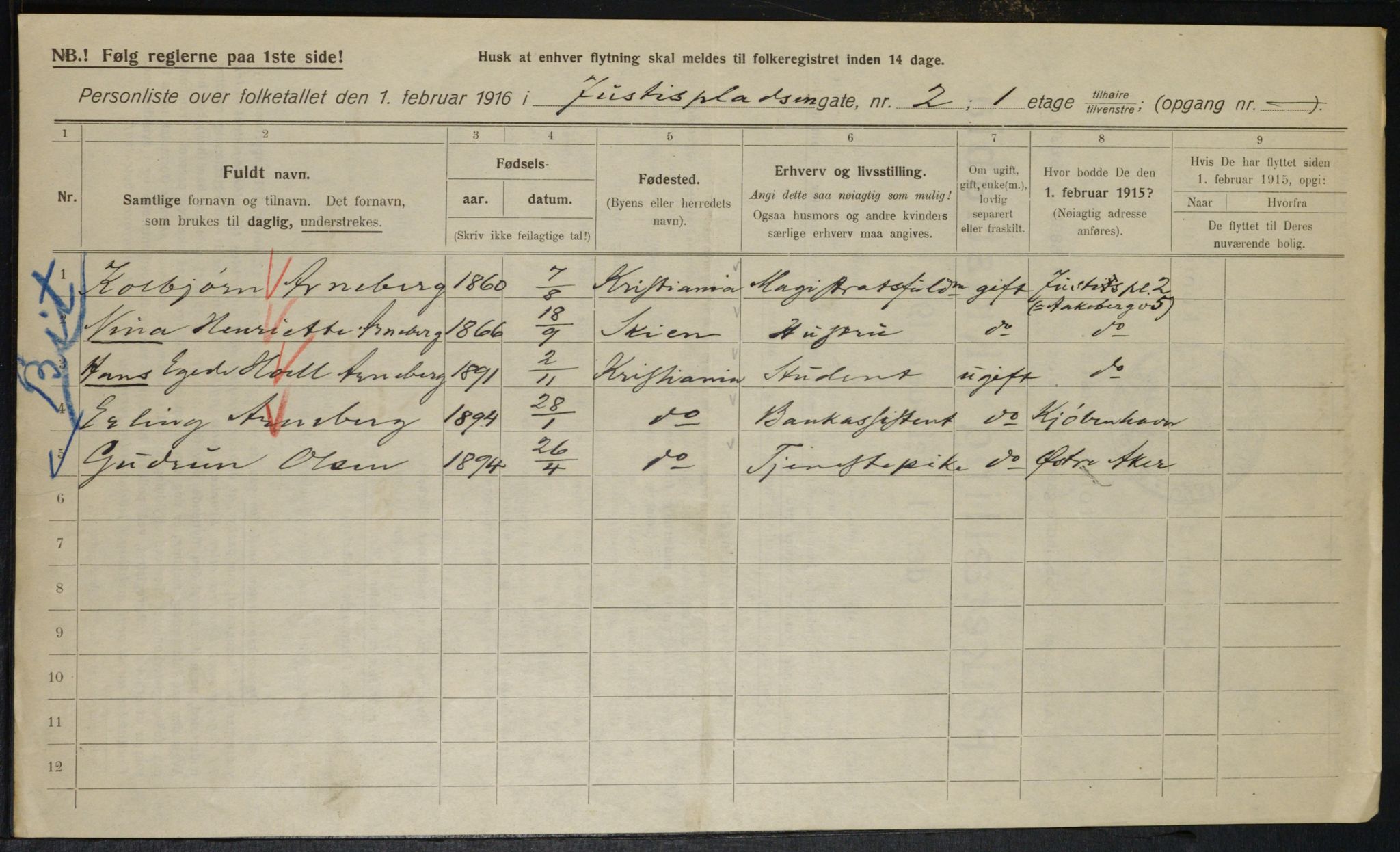 OBA, Municipal Census 1916 for Kristiania, 1916, p. 48800