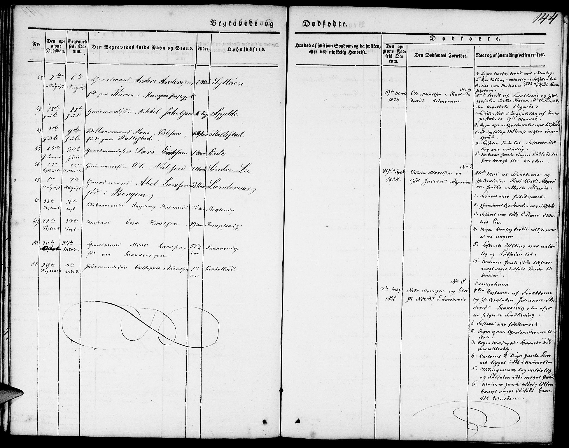 Fjell sokneprestembete, AV/SAB-A-75301/H/Haa: Parish register (official) no. A 1, 1835-1850, p. 144