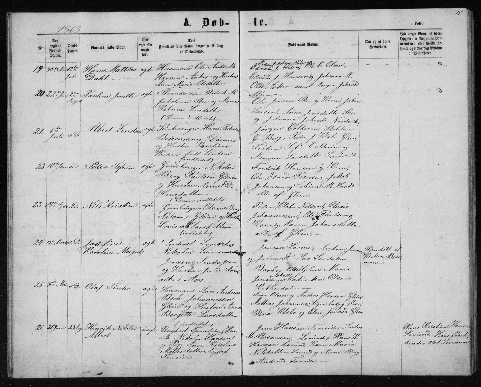 Ministerialprotokoller, klokkerbøker og fødselsregistre - Nordland, AV/SAT-A-1459/835/L0531: Parish register (copy) no. 835C03, 1865-1877, p. 15