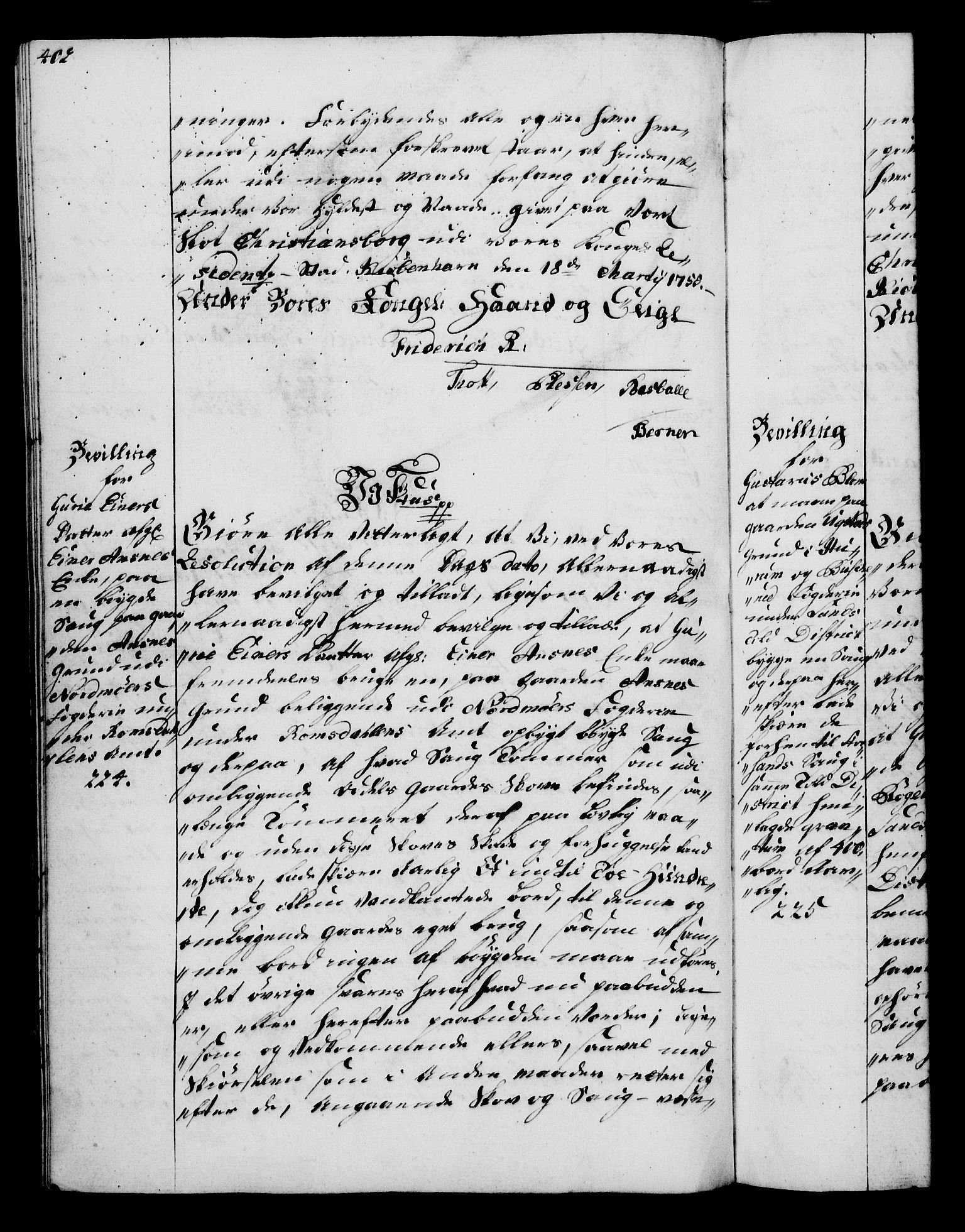 Rentekammeret, Kammerkanselliet, AV/RA-EA-3111/G/Gg/Gga/L0006: Norsk ekspedisjonsprotokoll med register (merket RK 53.6), 1749-1759, p. 402