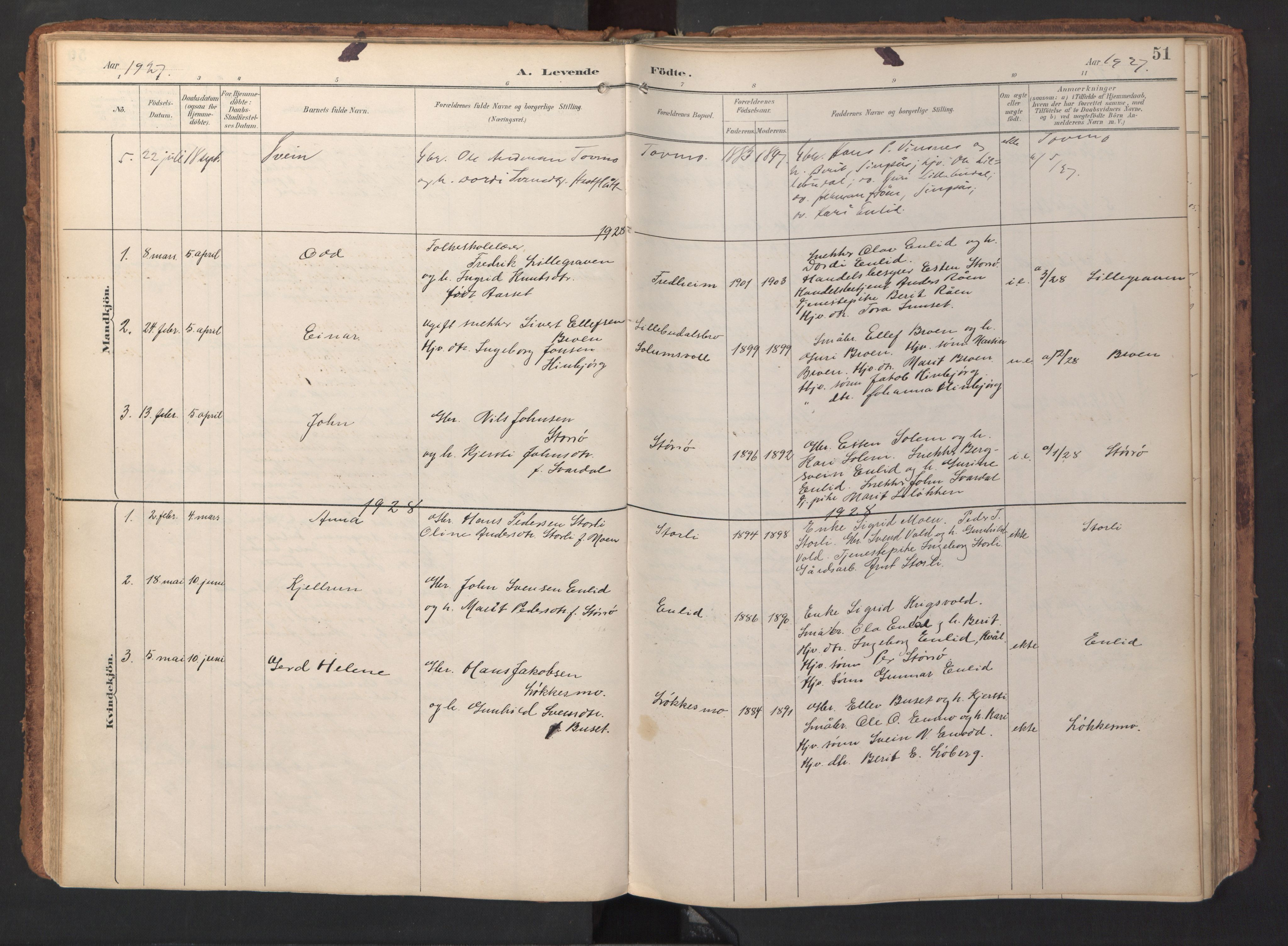 Ministerialprotokoller, klokkerbøker og fødselsregistre - Sør-Trøndelag, SAT/A-1456/690/L1050: Parish register (official) no. 690A01, 1889-1929, p. 51
