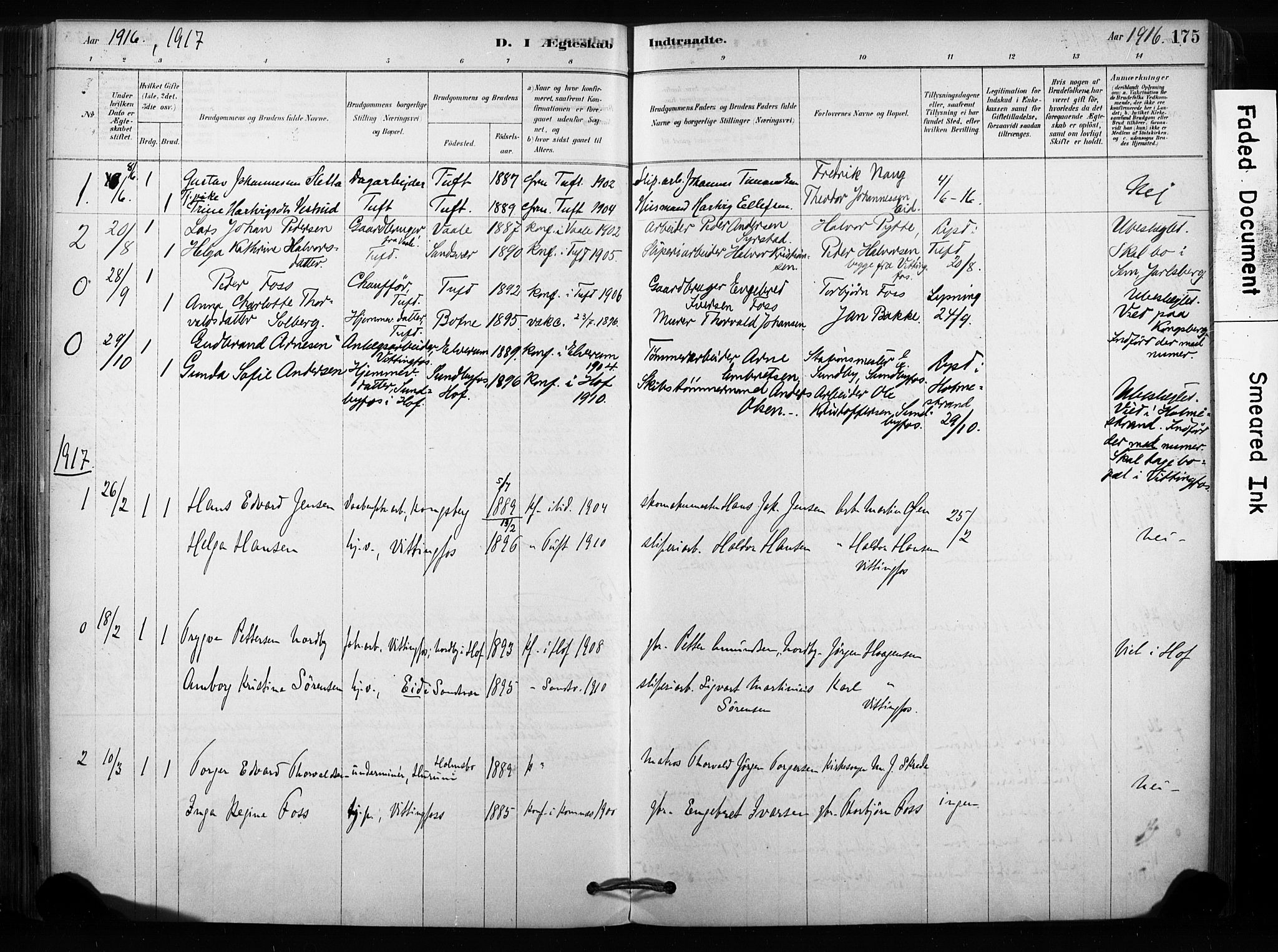 Sandsvær kirkebøker, SAKO/A-244/F/Fc/L0001: Parish register (official) no. III 1, 1878-1923, p. 175