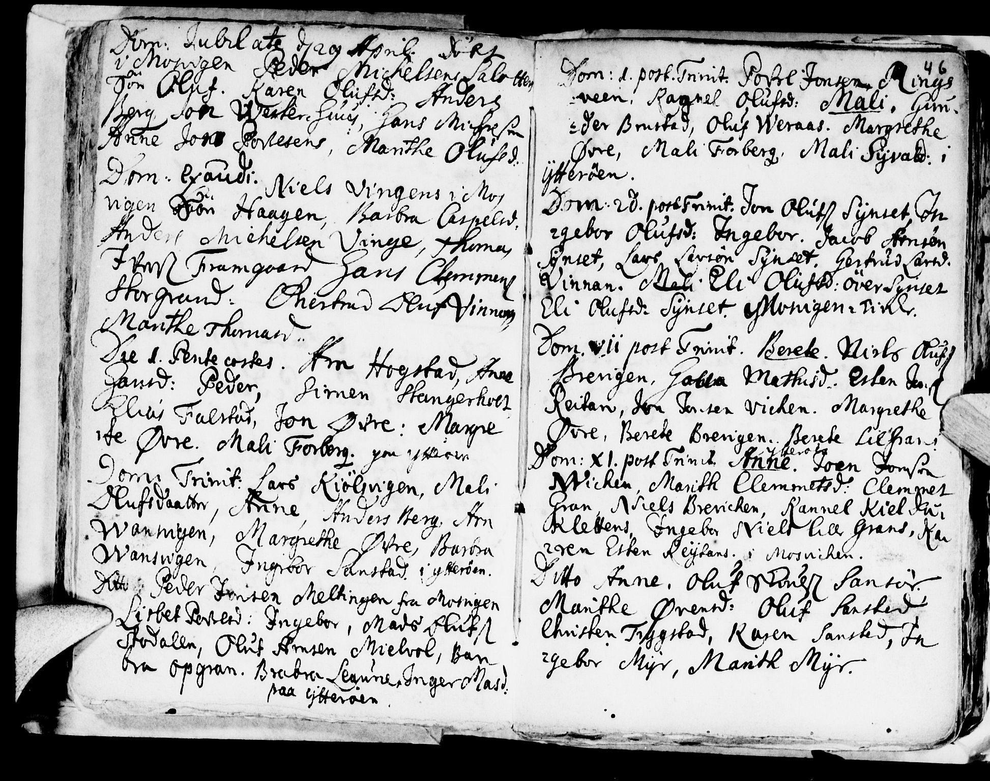 Ministerialprotokoller, klokkerbøker og fødselsregistre - Nord-Trøndelag, SAT/A-1458/722/L0214: Parish register (official) no. 722A01, 1692-1718, p. 46
