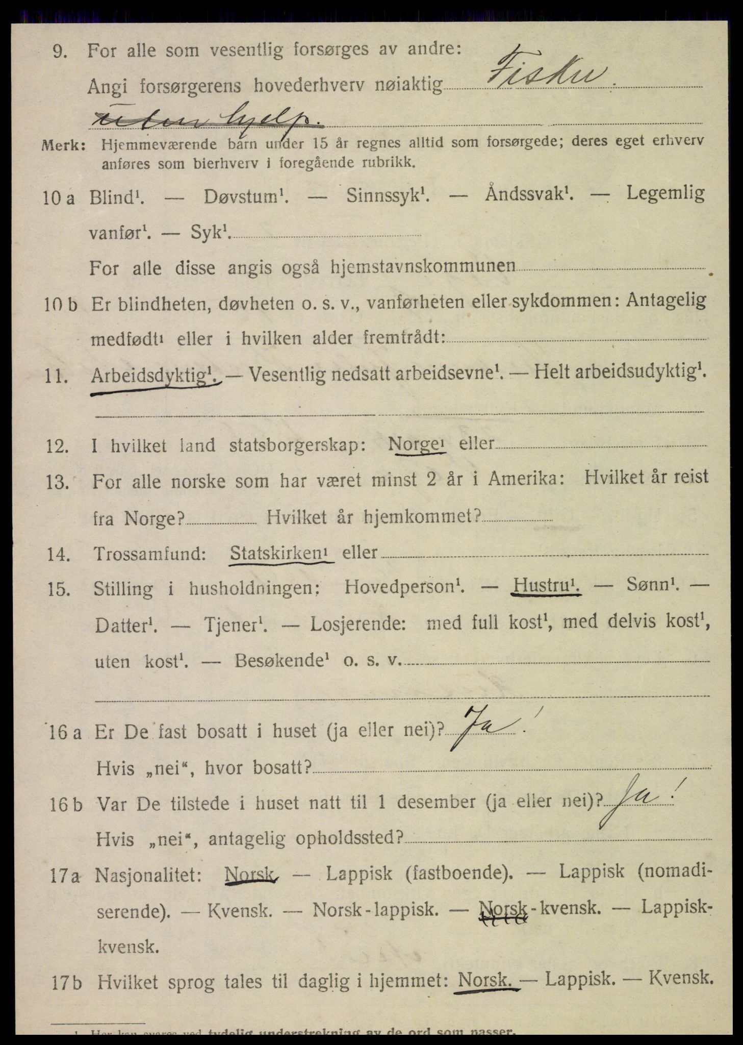 SAT, 1920 census for Vega, 1920, p. 2442