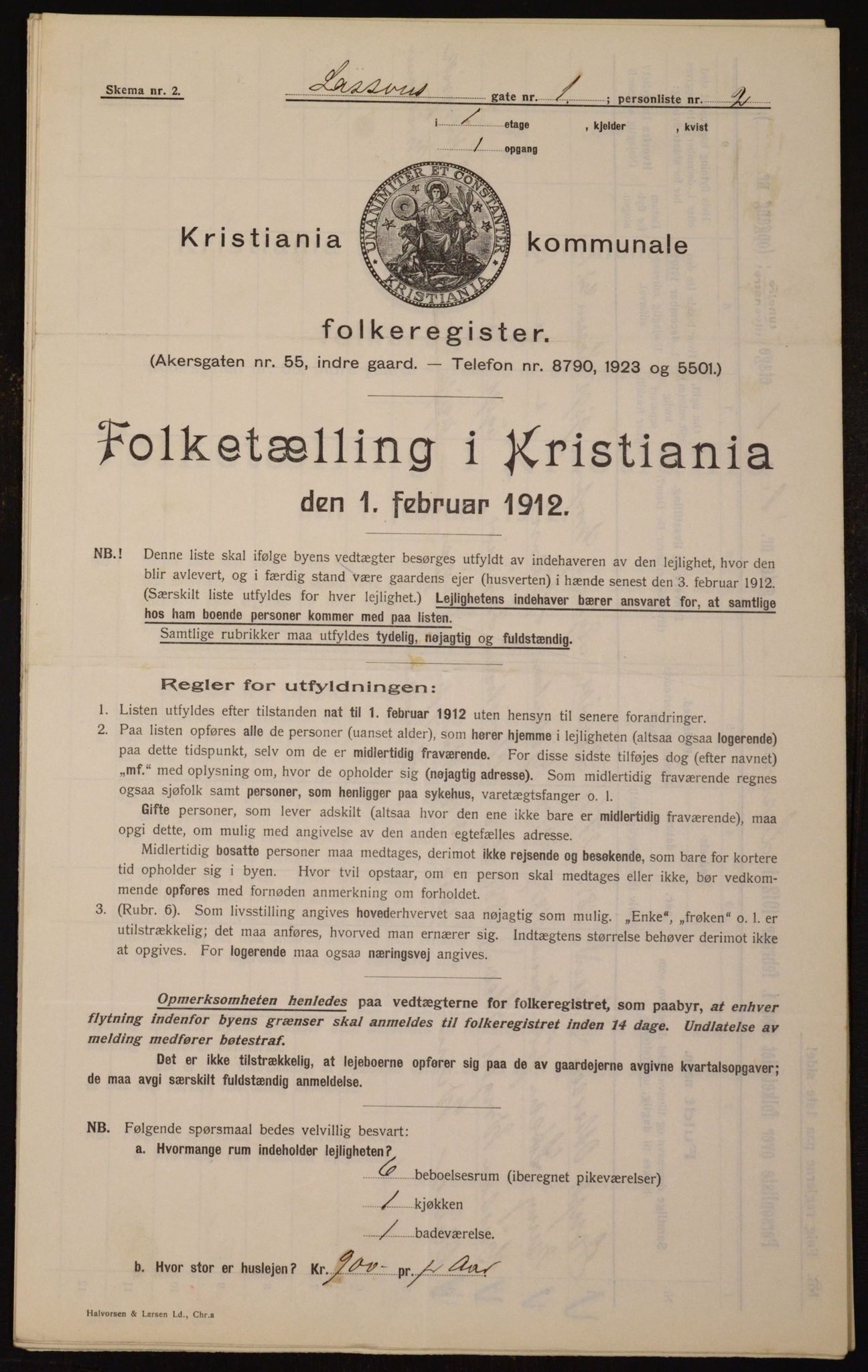 OBA, Municipal Census 1912 for Kristiania, 1912, p. 57536