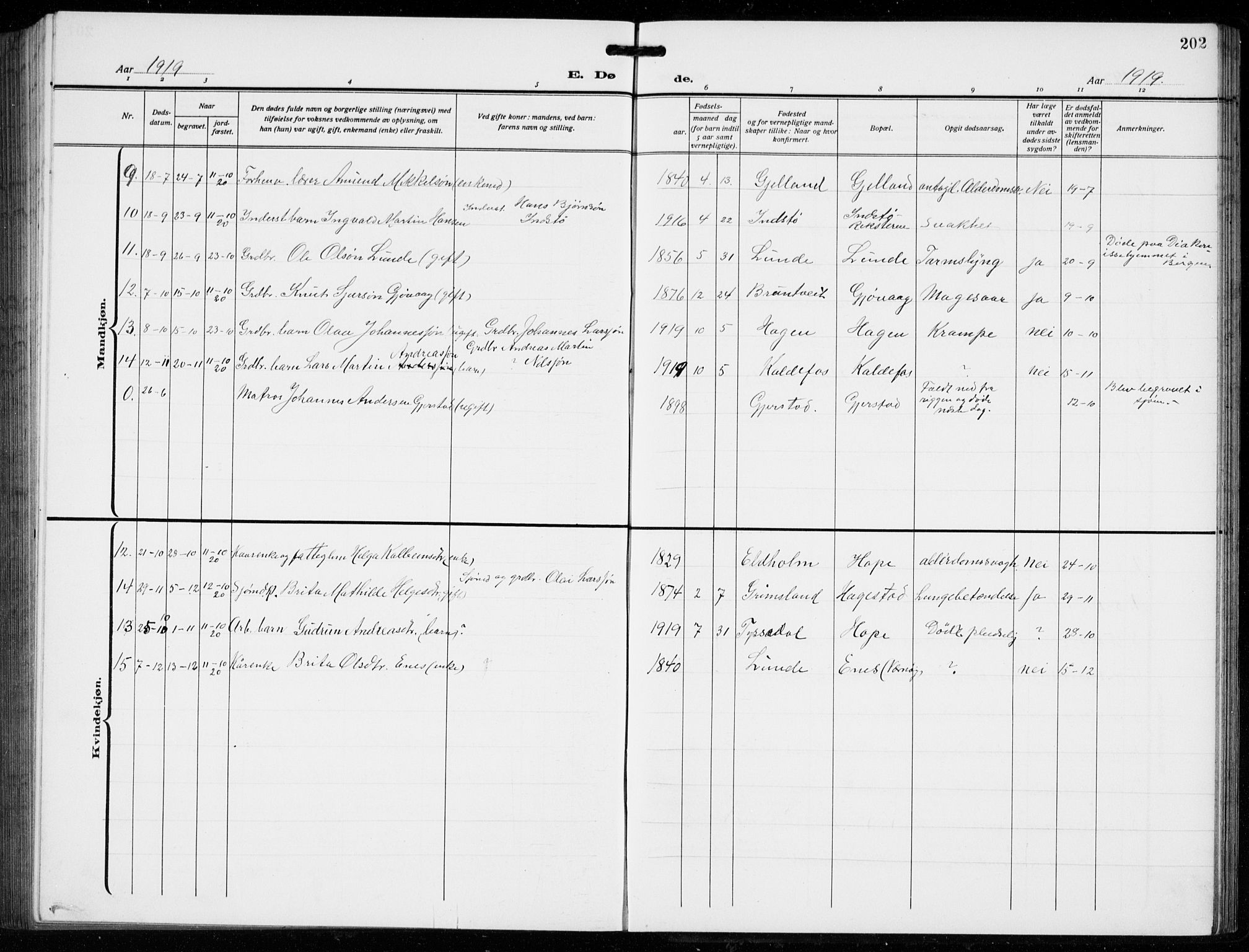 Tysnes sokneprestembete, AV/SAB-A-78601/H/Hab: Parish register (copy) no. B  3, 1918-1935, p. 202