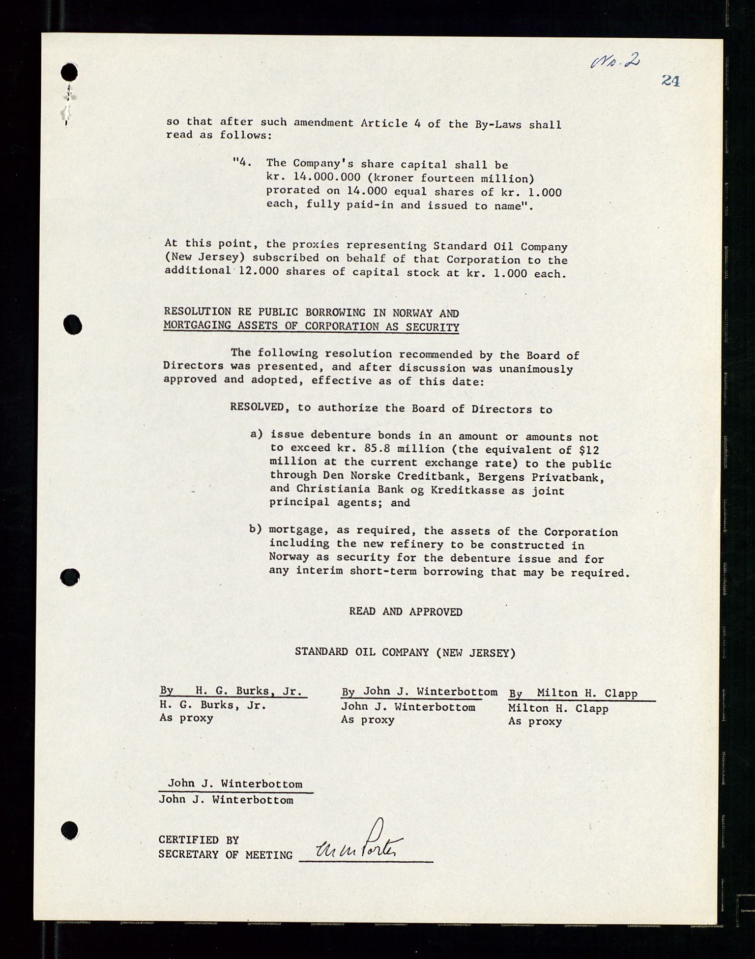 PA 1537 - A/S Essoraffineriet Norge, AV/SAST-A-101957/A/Aa/L0002/0001: Styremøter / Shareholder meetings, Board meeting minutes, 1957-1961, p. 45