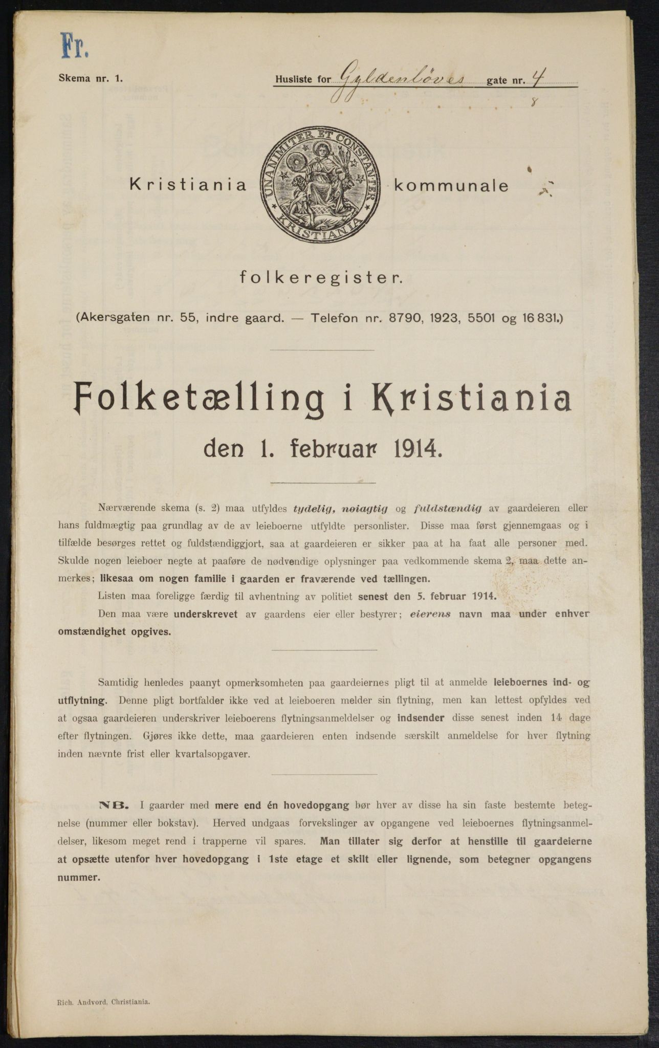 OBA, Municipal Census 1914 for Kristiania, 1914, p. 32563