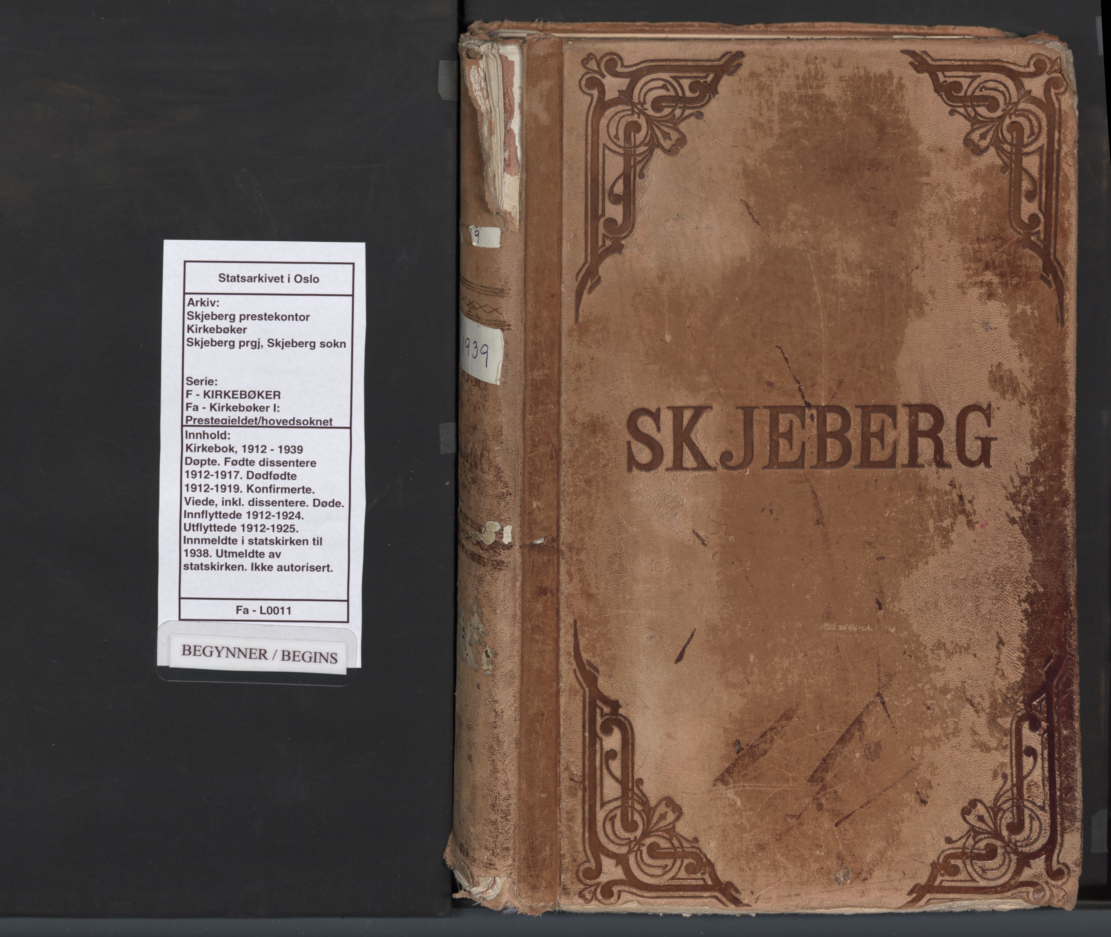 Skjeberg prestekontor Kirkebøker, SAO/A-10923/F/Fa/L0011: Parish register (official) no. I 11, 1912-1939