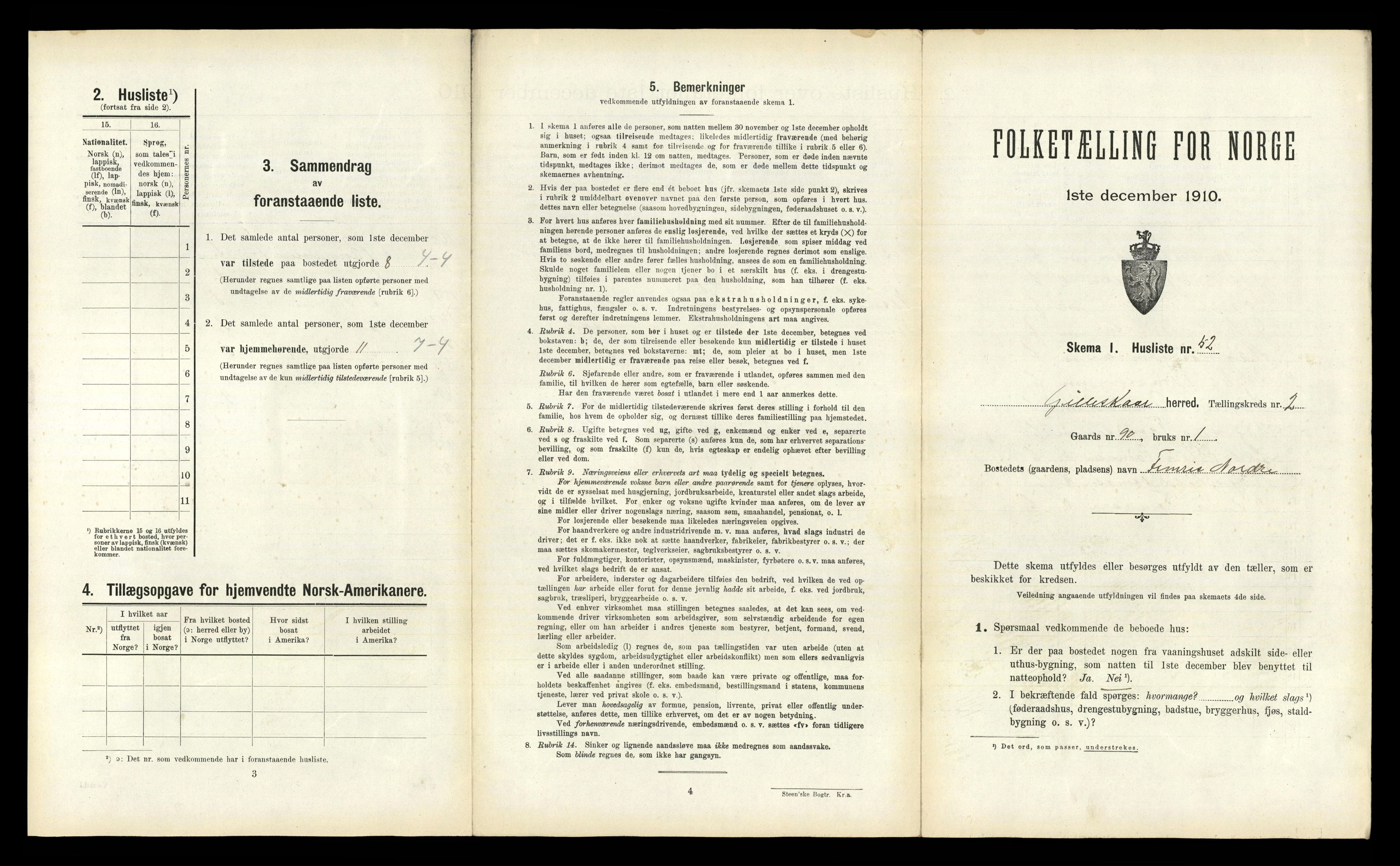 RA, 1910 census for Gildeskål, 1910, p. 273