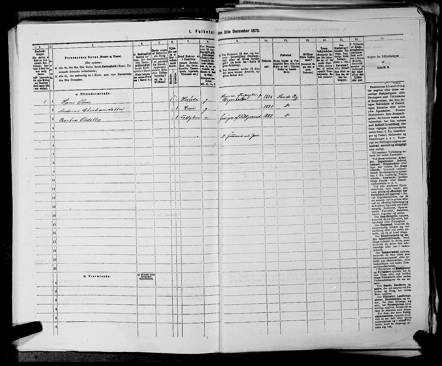 SAKO, 1875 census for 0713P Sande, 1875, p. 472