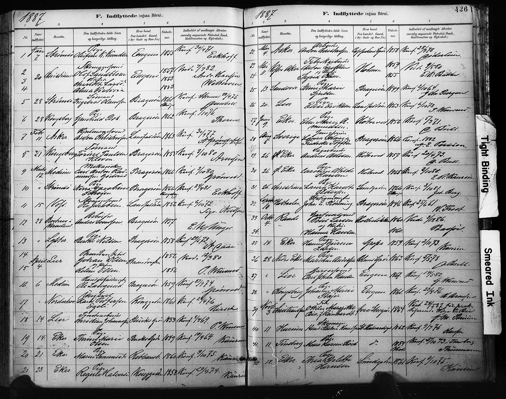 Bragernes kirkebøker, SAKO/A-6/F/Fb/L0007: Parish register (official) no. II 7, 1885-1893, p. 426