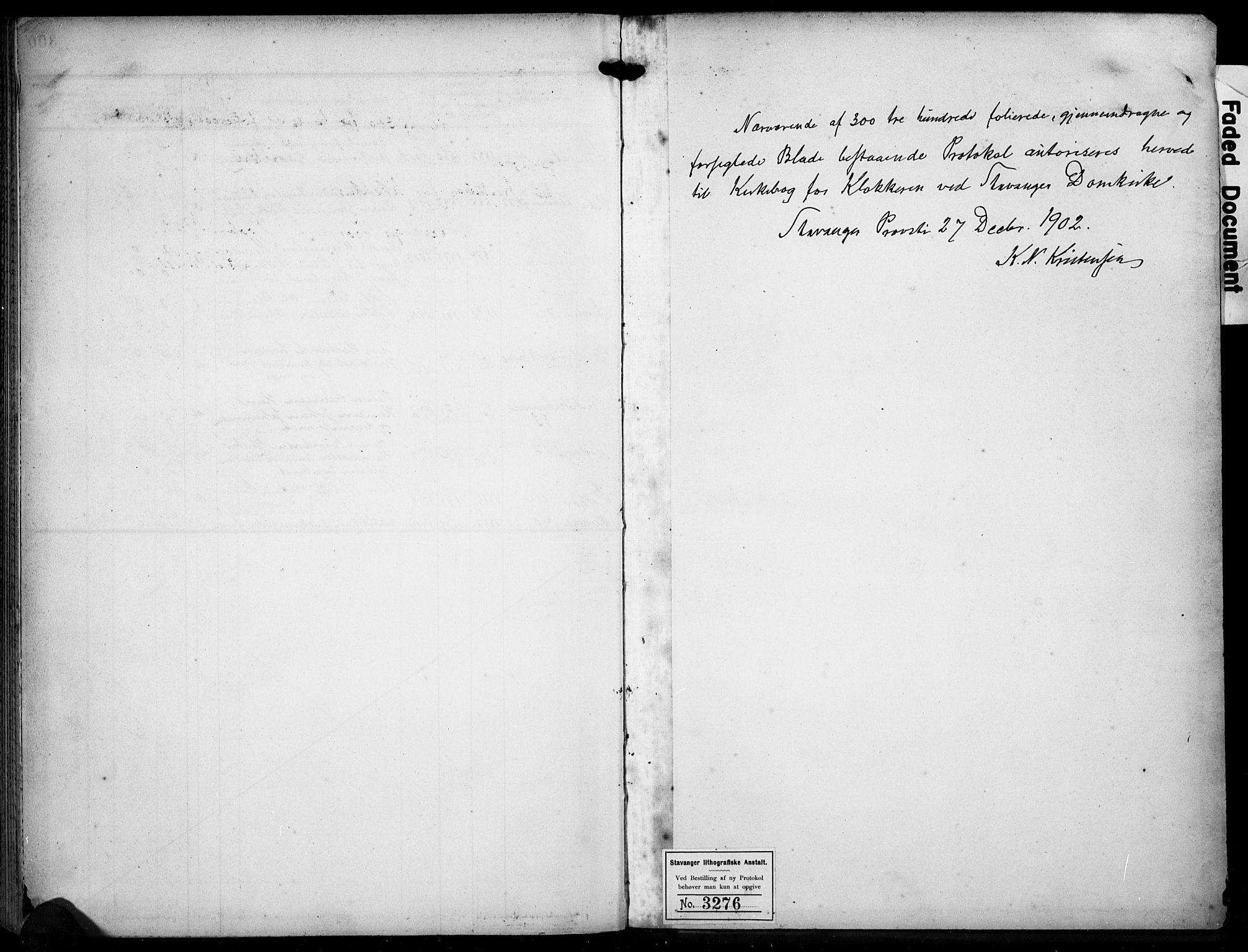 Domkirken sokneprestkontor, AV/SAST-A-101812/001/30/30BB/L0018: Parish register (copy) no. B 18, 1903-1915