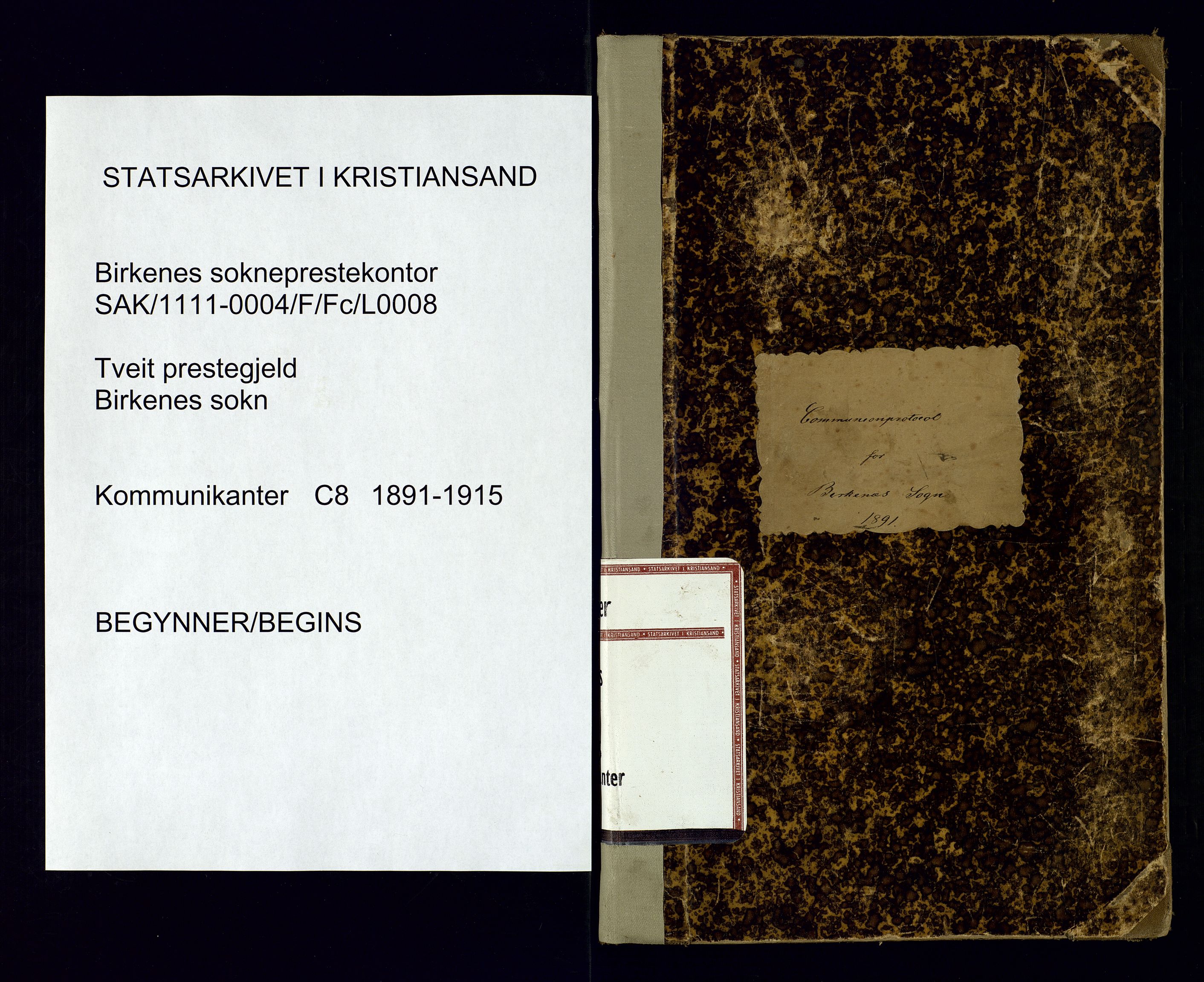 Birkenes sokneprestkontor, SAK/1111-0004/F/Fc/L0008: Communicants register no. C-8, 1891-1915
