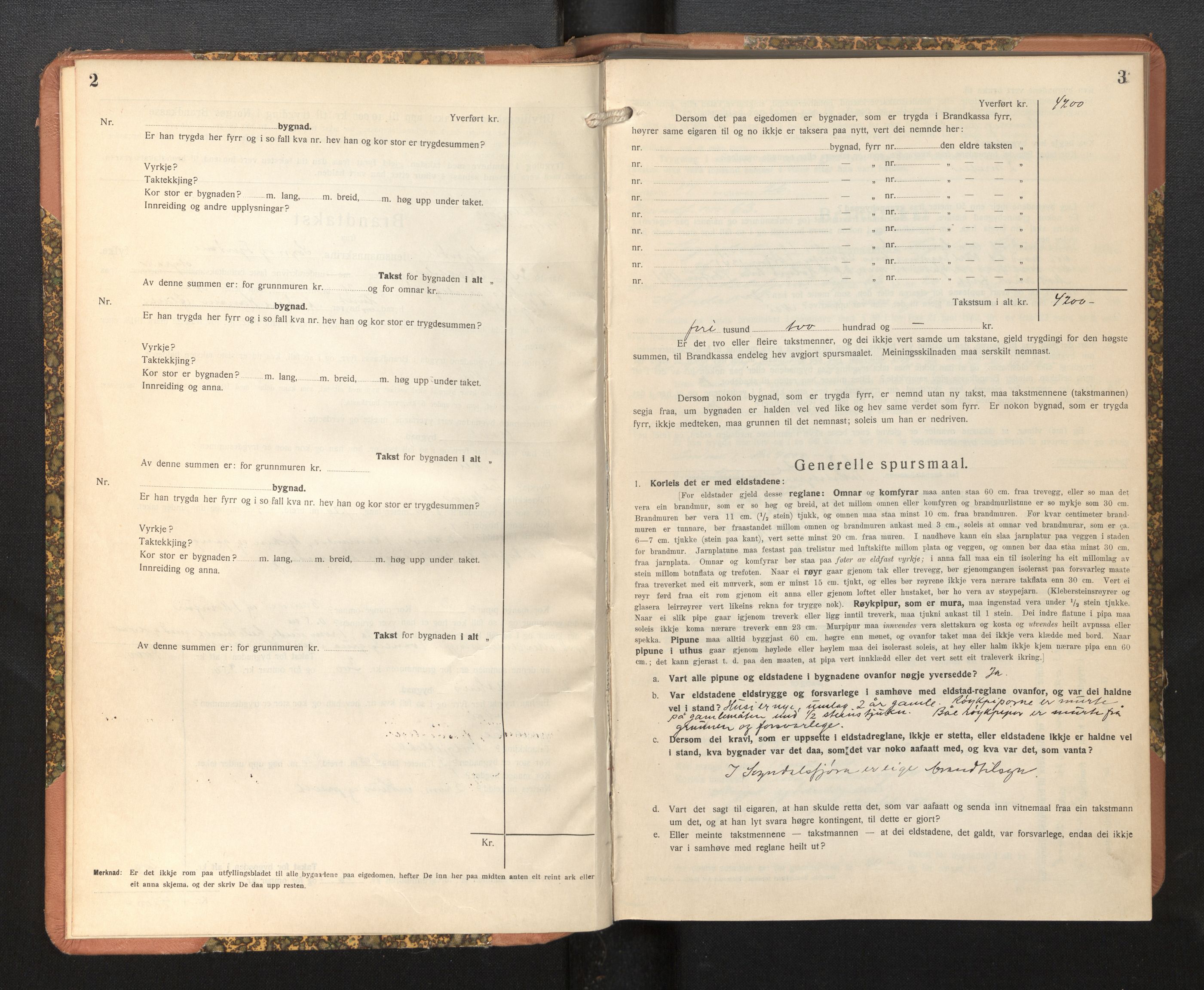 Lensmannen i Sogndal, AV/SAB-A-29901/0012/L0019: Branntakstprotokoll, Sogndalsfjøra, skjematakst, 1944-1954, p. 2-3