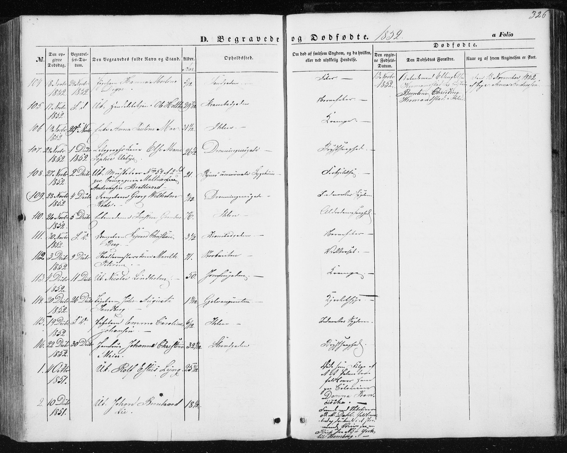 Ministerialprotokoller, klokkerbøker og fødselsregistre - Sør-Trøndelag, AV/SAT-A-1456/602/L0112: Parish register (official) no. 602A10, 1848-1859, p. 326