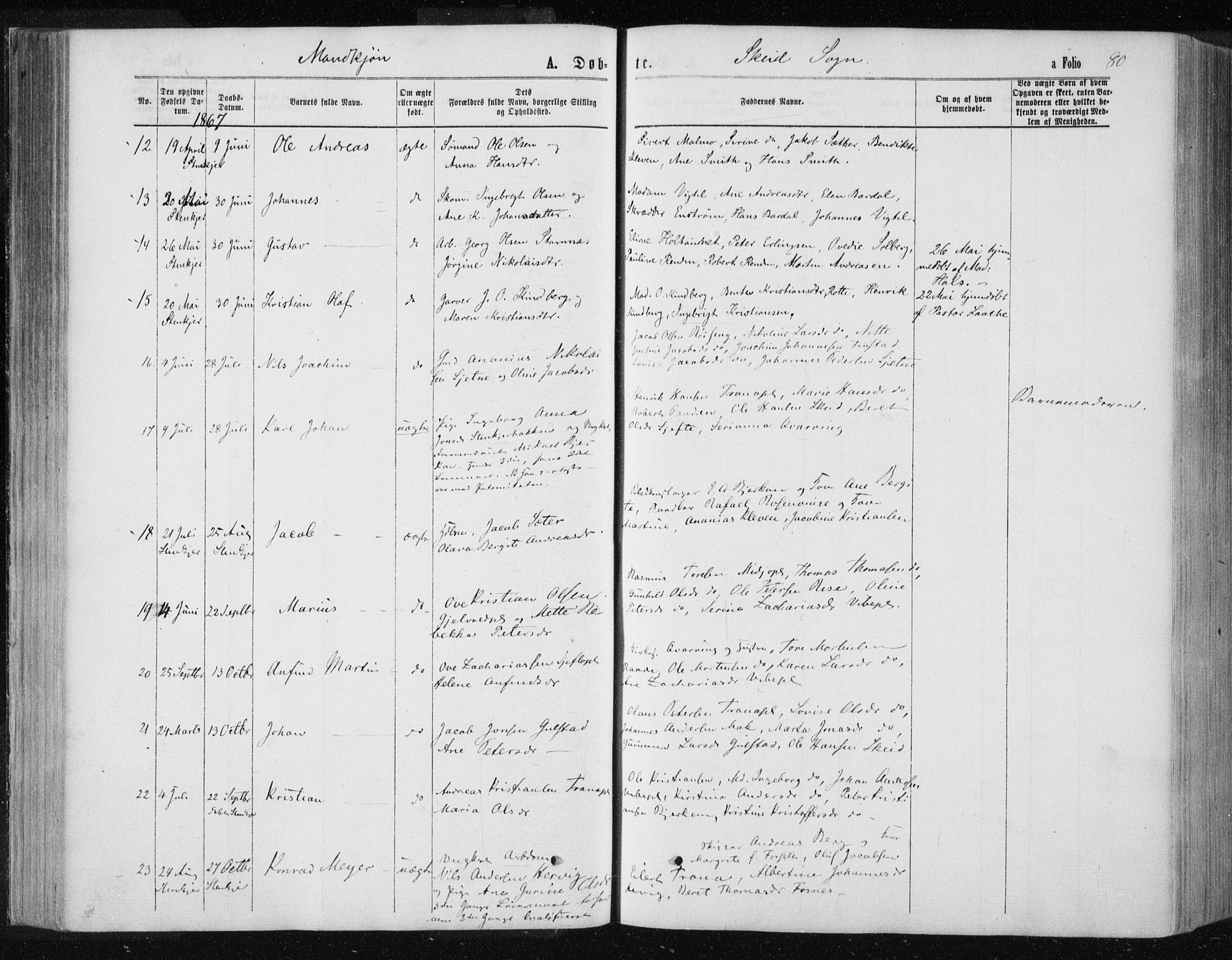 Ministerialprotokoller, klokkerbøker og fødselsregistre - Nord-Trøndelag, SAT/A-1458/735/L0345: Parish register (official) no. 735A08 /2, 1863-1872, p. 80