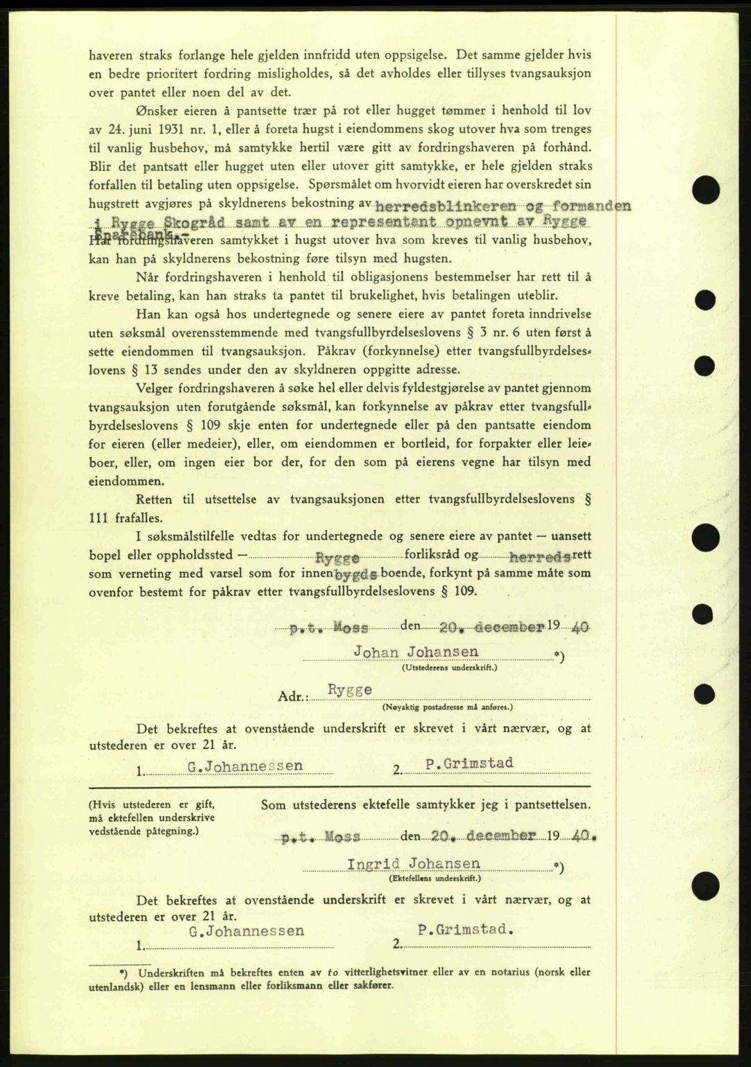 Moss sorenskriveri, AV/SAO-A-10168: Mortgage book no. B10, 1940-1941, Diary no: : 135/1941