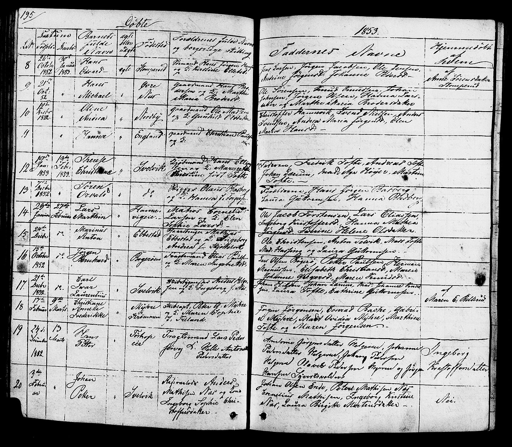 Hurum kirkebøker, AV/SAKO-A-229/G/Ga/L0002: Parish register (copy) no. I 2, 1827-1857, p. 195