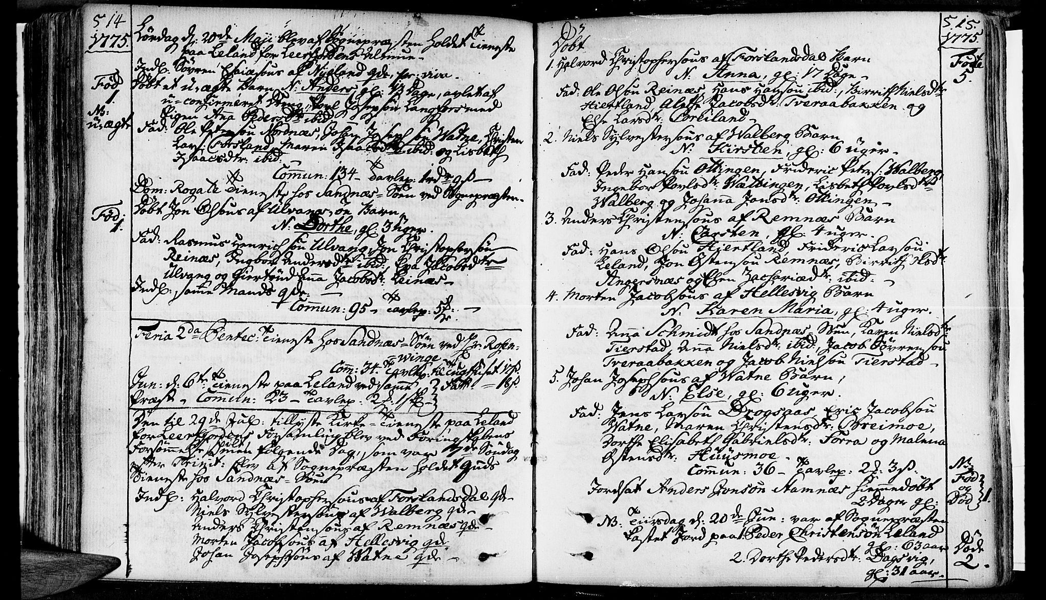 Ministerialprotokoller, klokkerbøker og fødselsregistre - Nordland, SAT/A-1459/830/L0437: Parish register (official) no. 830A05 /2, 1768-1776, p. 514-515