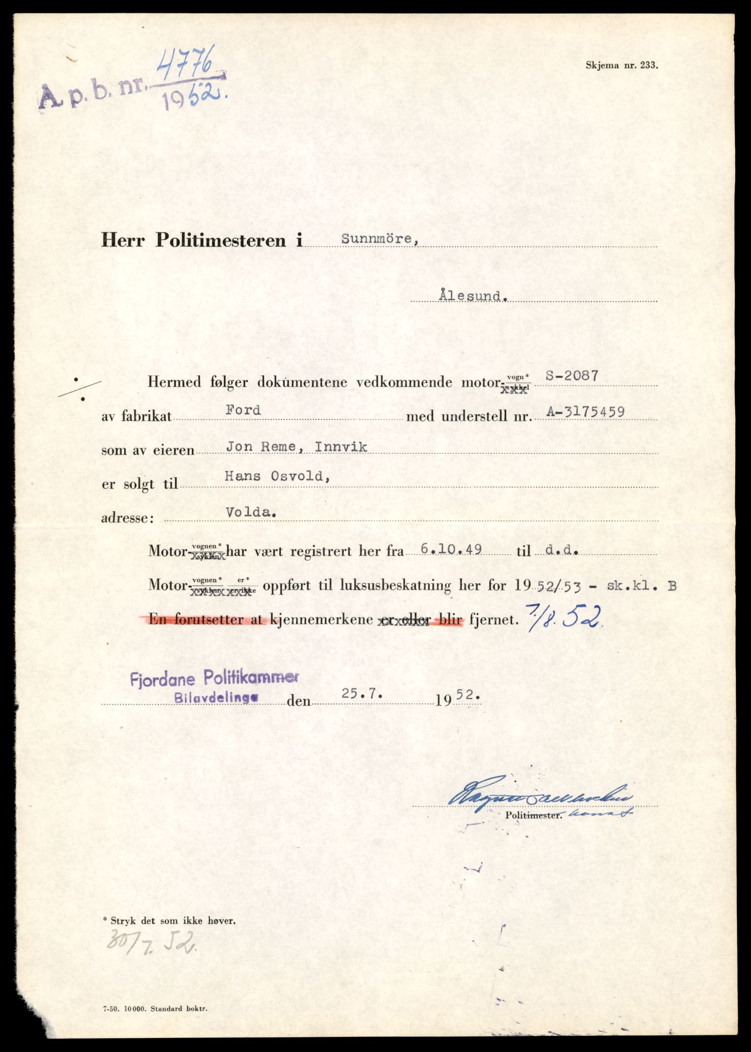 Møre og Romsdal vegkontor - Ålesund trafikkstasjon, AV/SAT-A-4099/F/Fe/L0025: Registreringskort for kjøretøy T 10931 - T 11045, 1927-1998, p. 981