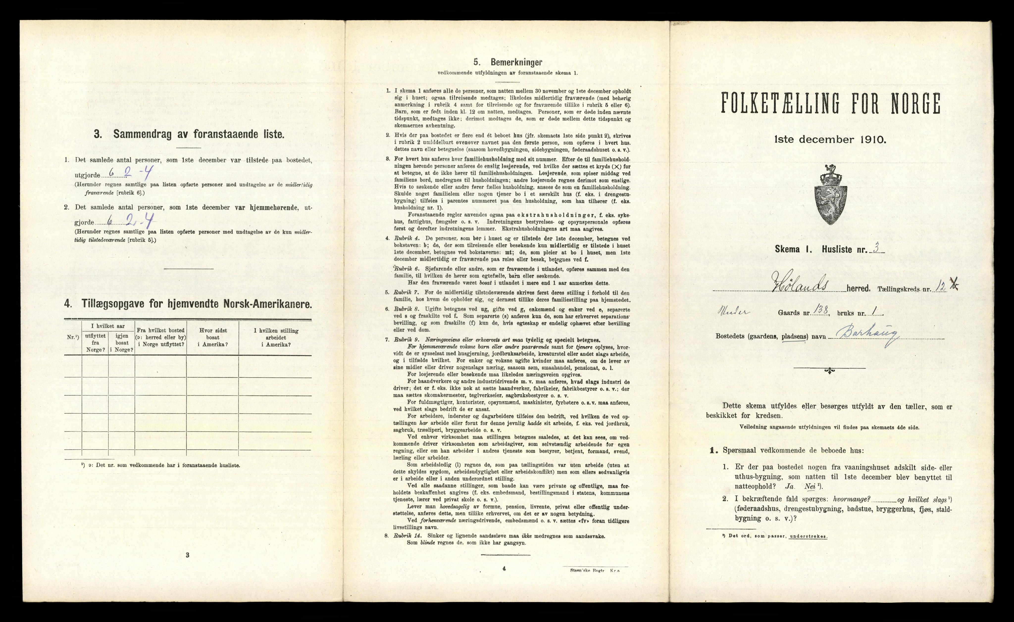 RA, 1910 census for Høland, 1910, p. 1697