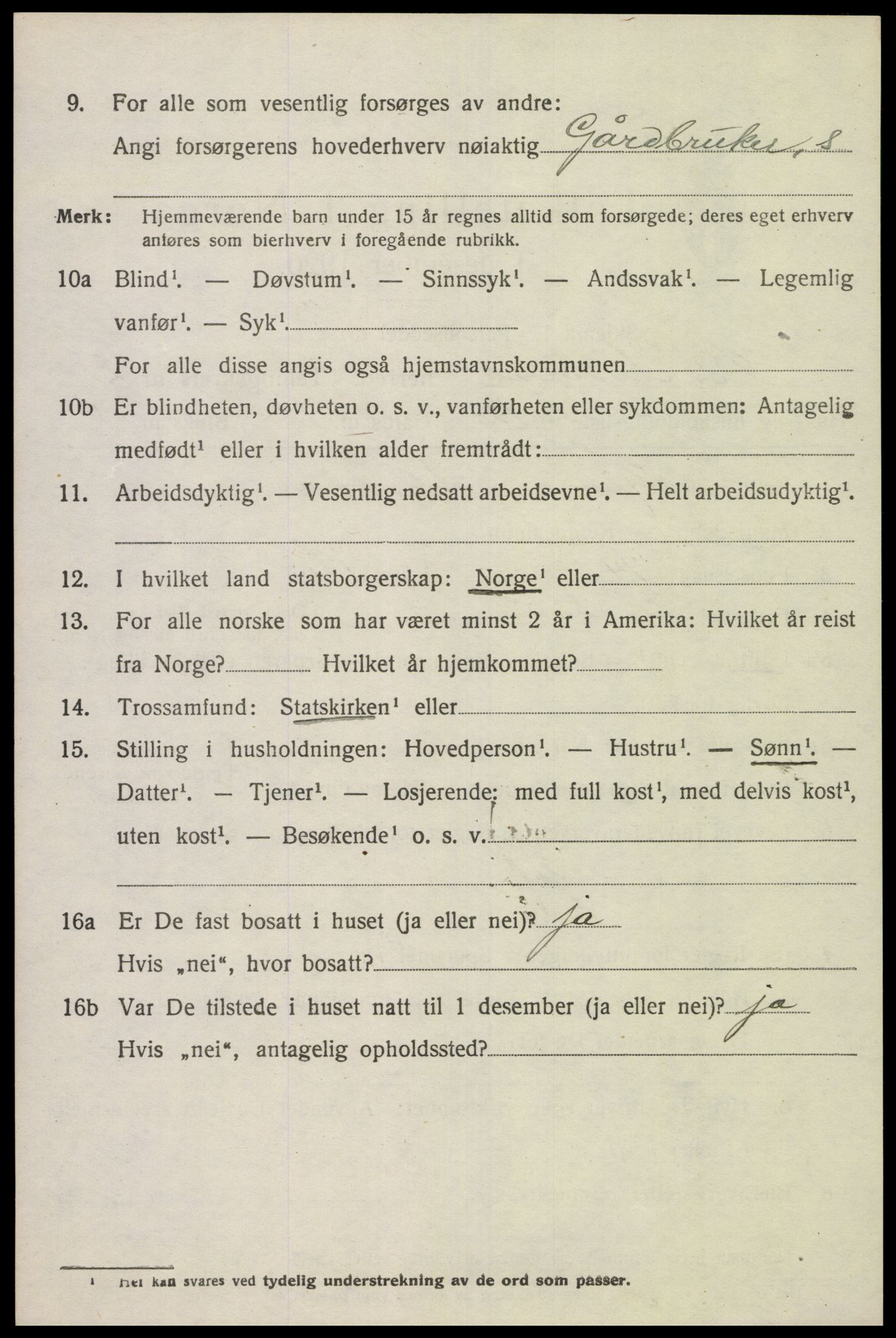 SAK, 1920 census for Sør-Audnedal, 1920, p. 1670