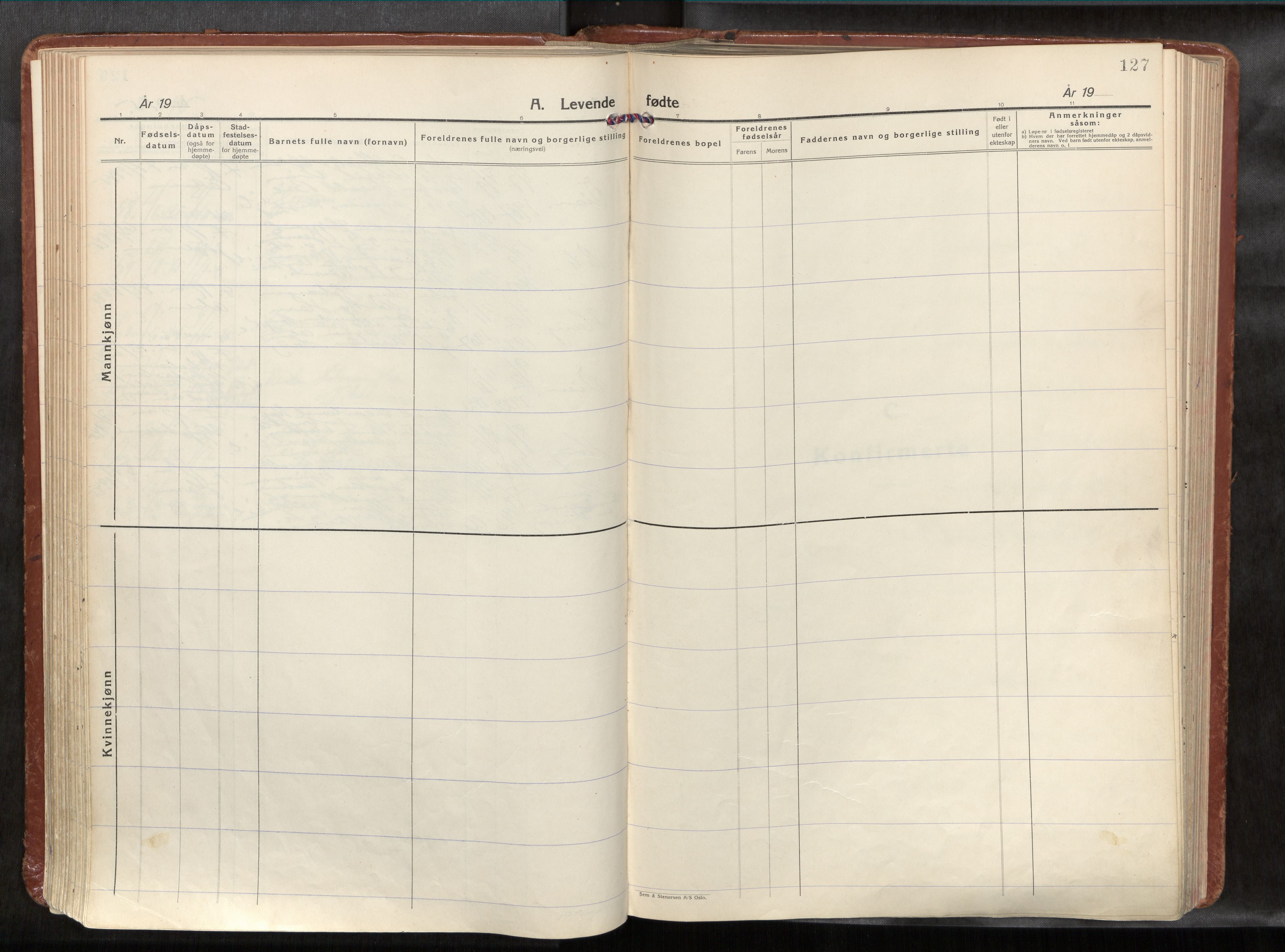 Ministerialprotokoller, klokkerbøker og fødselsregistre - Nordland, SAT/A-1459/881/L1161: Parish register (official) no. 881A14, 1932-1955, p. 127