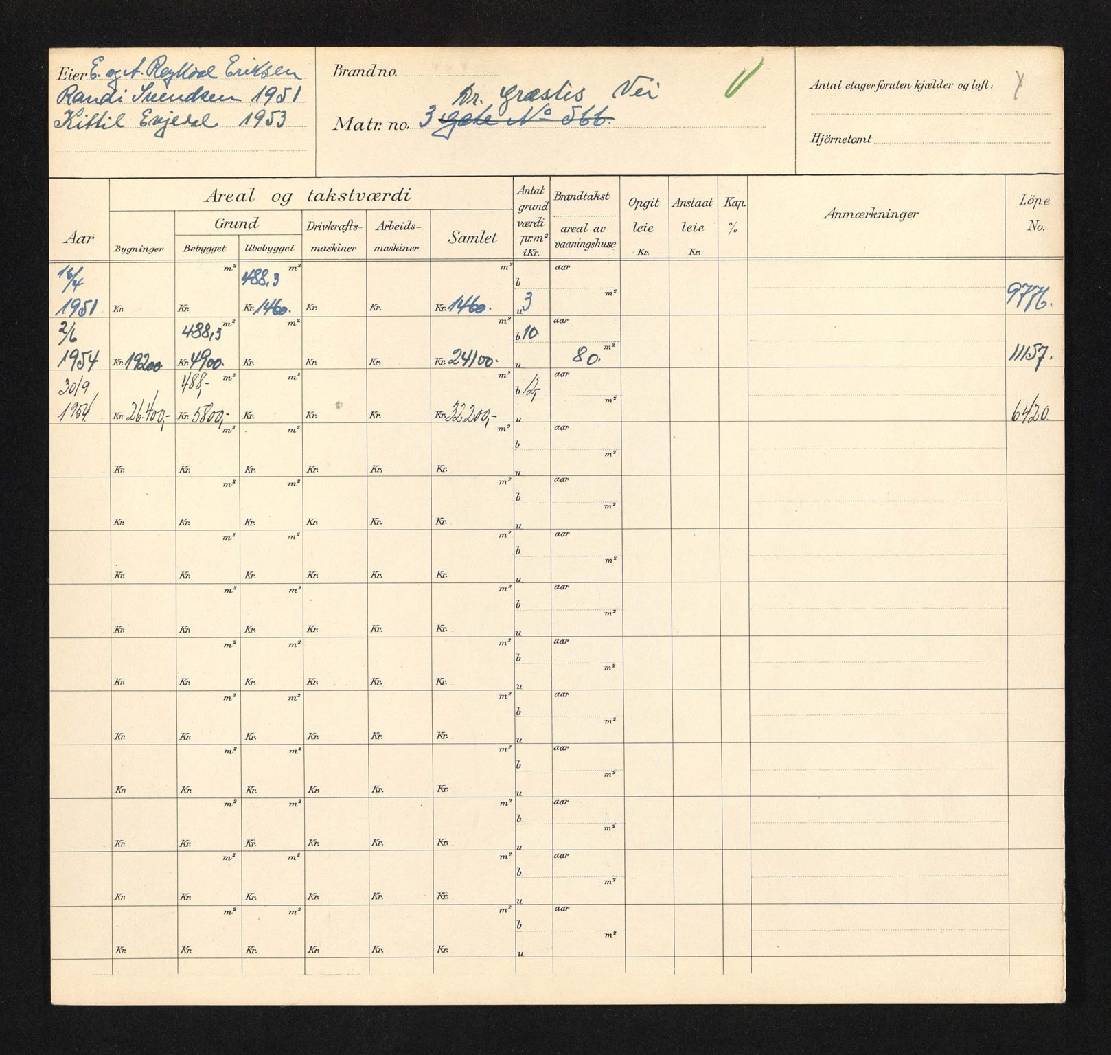 Stavanger kommune. Skattetakstvesenet, BYST/A-0440/F/Fa/Faa/L0009/0006: Skattetakstkort / Doktor Lassens gate 6 - Domkirkeplassen - Dr. Græslis vei 17