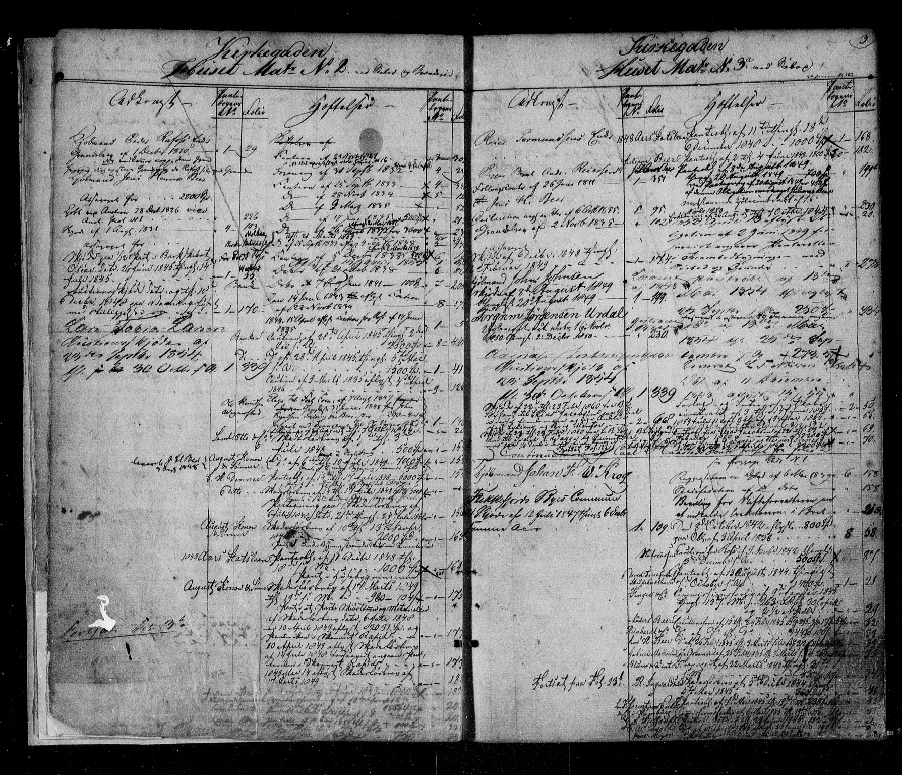 Flekkefjord byfogd, AV/SAK-1222-0002/G/Ga/L0001: Mortgage register, 1810-1872, p. 3