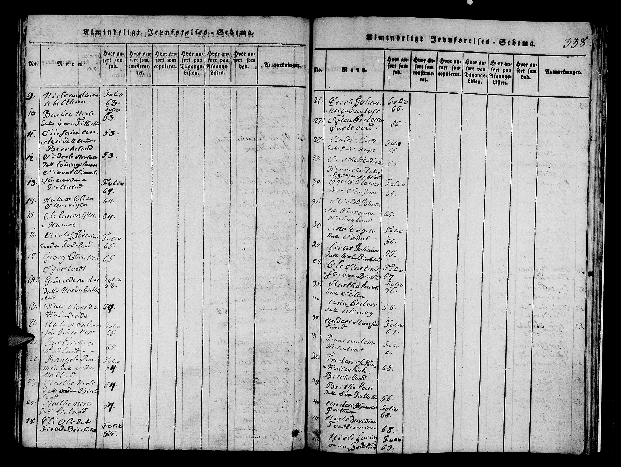 Fana Sokneprestembete, SAB/A-75101/H/Hab/Haba/L0001: Parish register (copy) no. A 1, 1816-1836, p. 338
