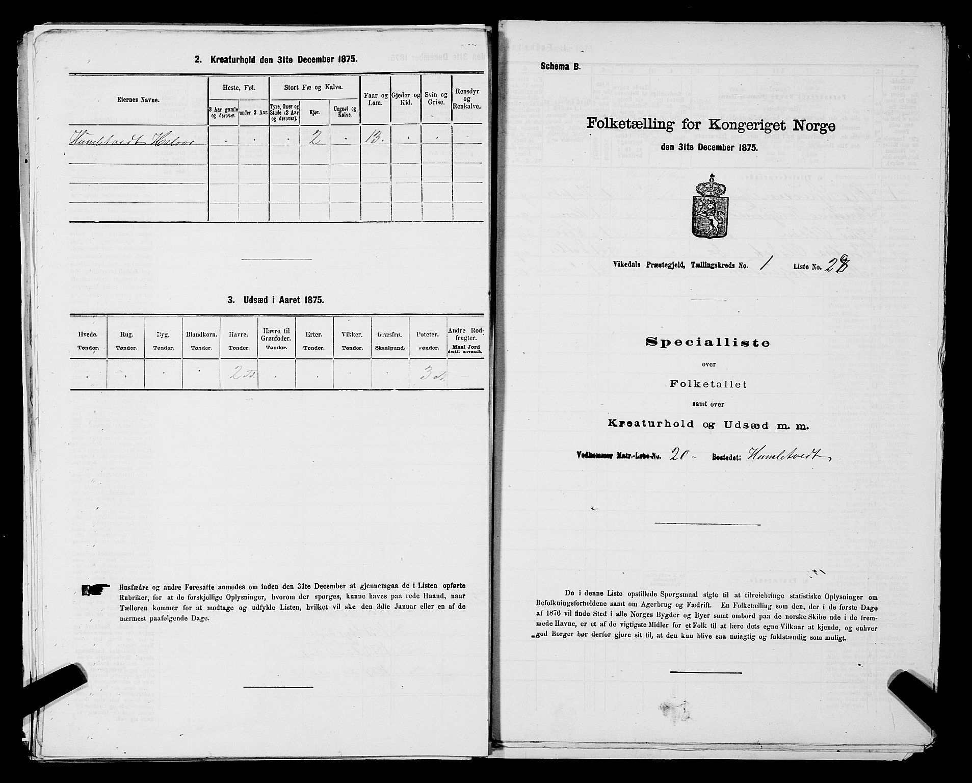 SAST, 1875 census for 1157P Vikedal, 1875, p. 123