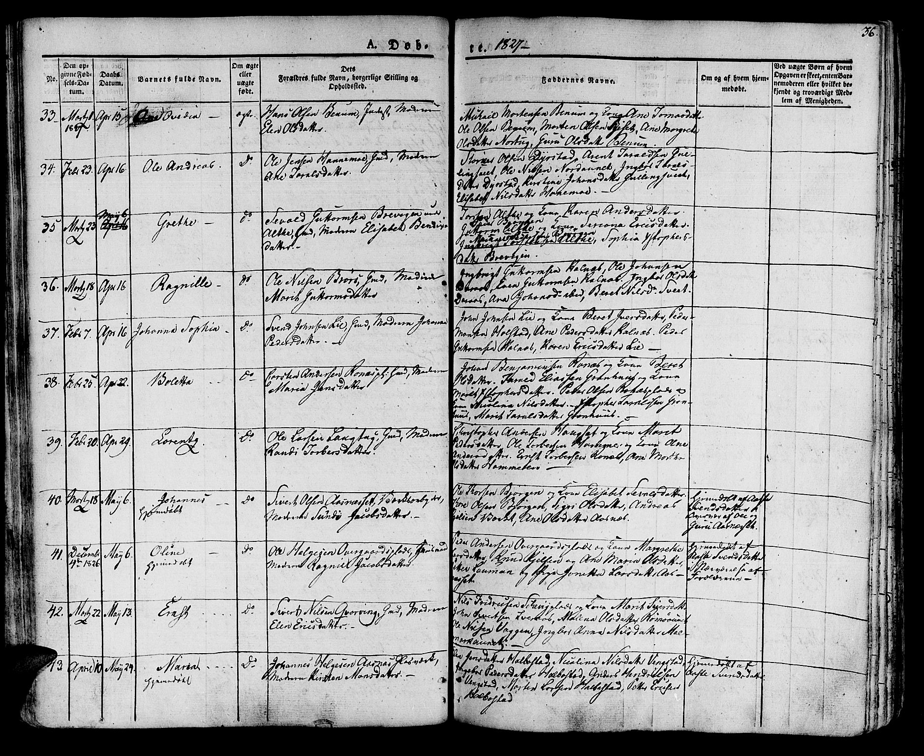 Ministerialprotokoller, klokkerbøker og fødselsregistre - Nord-Trøndelag, SAT/A-1458/741/L0390: Parish register (official) no. 741A04, 1822-1836, p. 36