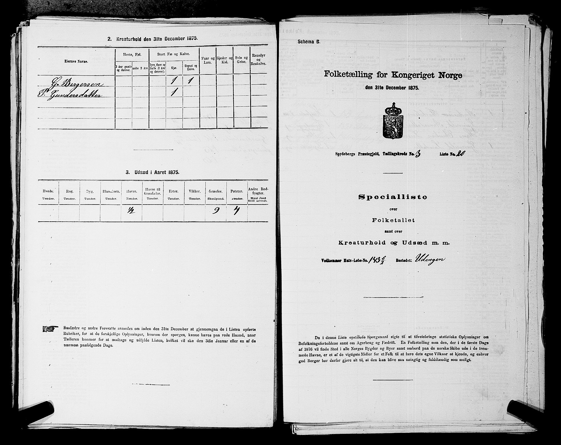 RA, 1875 census for 0123P Spydeberg, 1875, p. 556