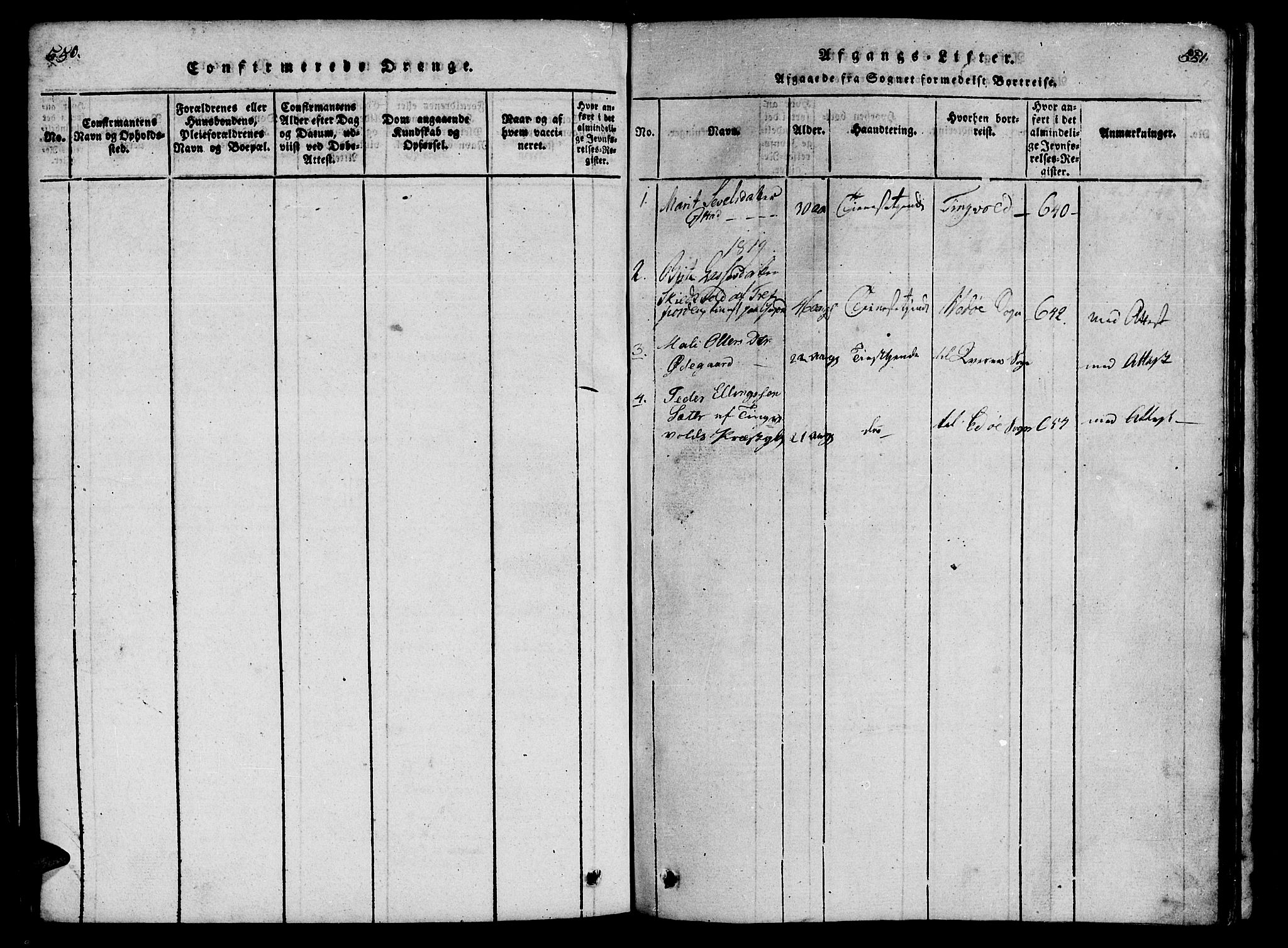 Ministerialprotokoller, klokkerbøker og fødselsregistre - Møre og Romsdal, AV/SAT-A-1454/557/L0679: Parish register (official) no. 557A01, 1818-1843, p. 550-551