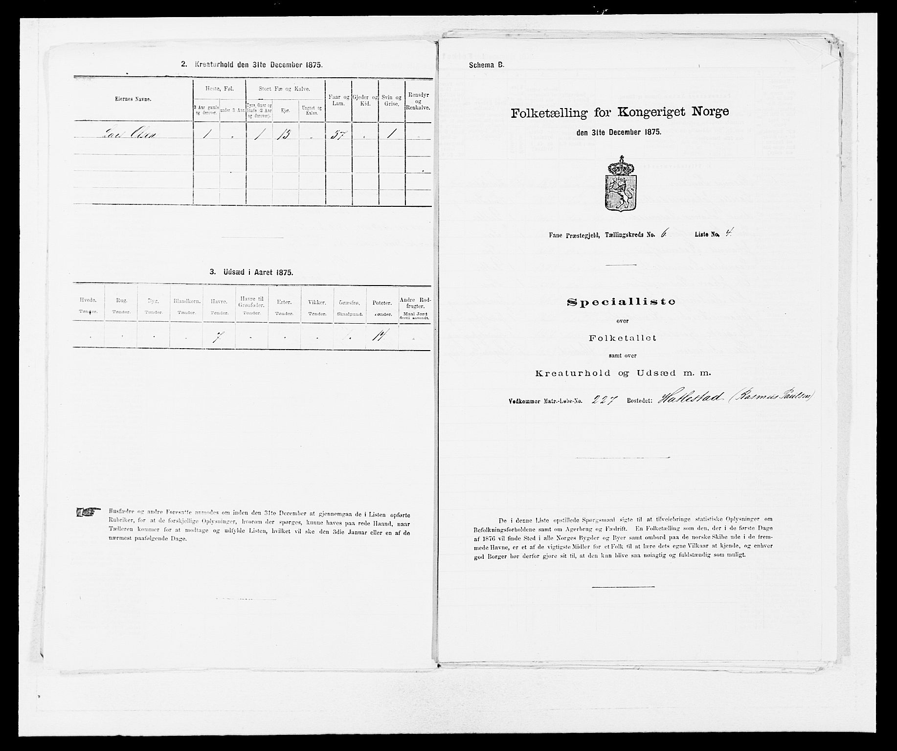 SAB, 1875 census for 1249P Fana, 1875, p. 682